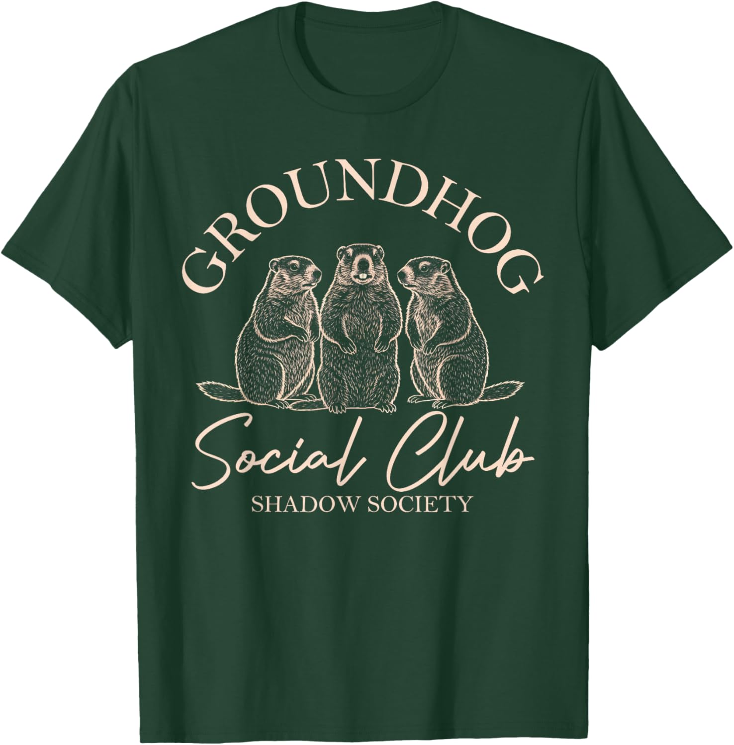 Groundhog Day Social Club Shadow Society Funny Groundhog Day T-Shirt - T-Shirt | Forest