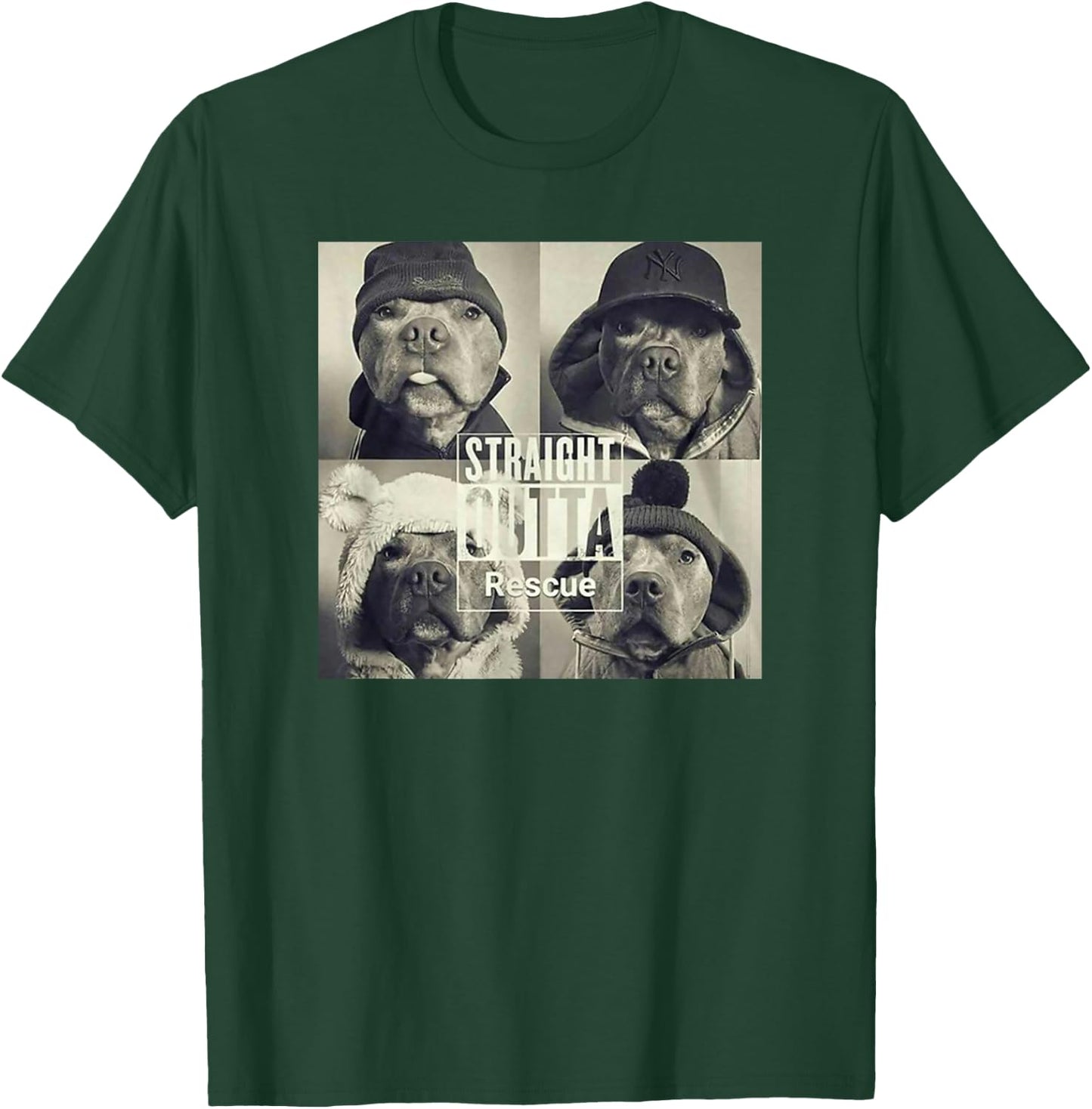 Straight Outta Rescue Pitbull T-Shirt - T-Shirt | Forest