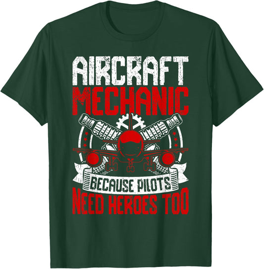 Funny Aircraft Mechanic Men Women Aviation Mechanic T-Shirt - T-Shirt | Forest