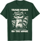 Adult Black Cartoon Trash Panda Pizza Lover T-Shirt - T-Shirt | Forest