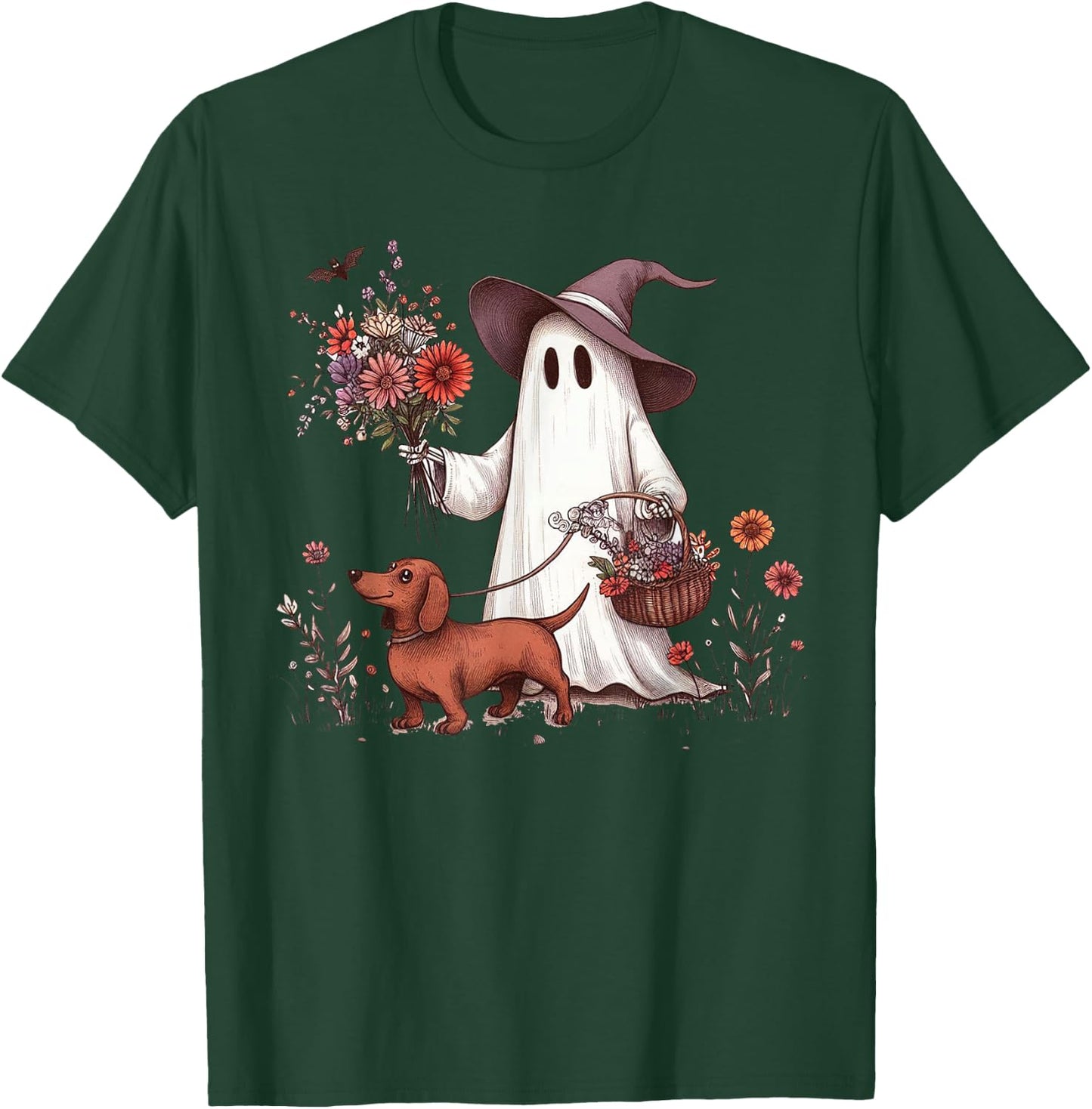 Ghost Walking Dachshund T-Shirt - T-Shirt | Forest