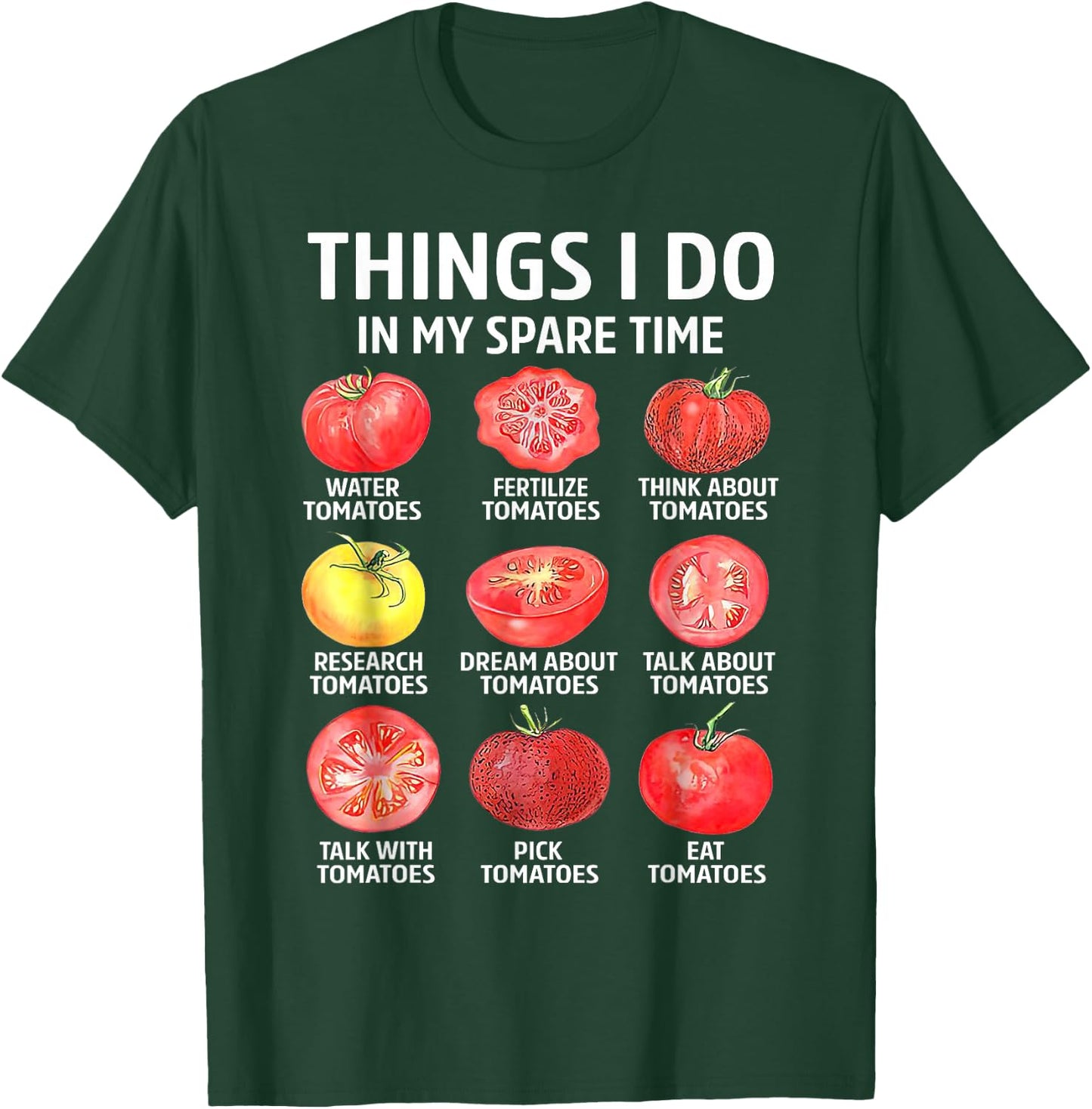 Retro Things I Do in My Spare Time Tomatoes Tomato Gardening T-Shirt - T-Shirt | Forest