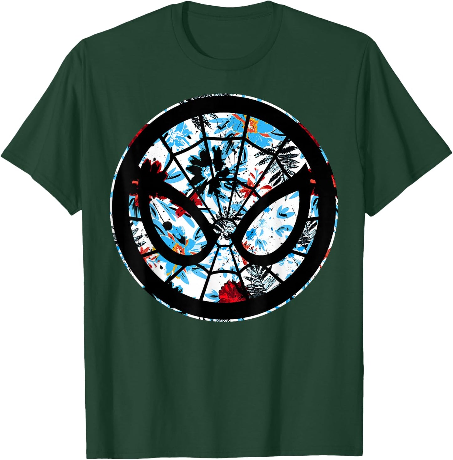 Marvel Spider Man Mask Symbol Tropical Graphic T-Shirt - T-Shirt | Forest