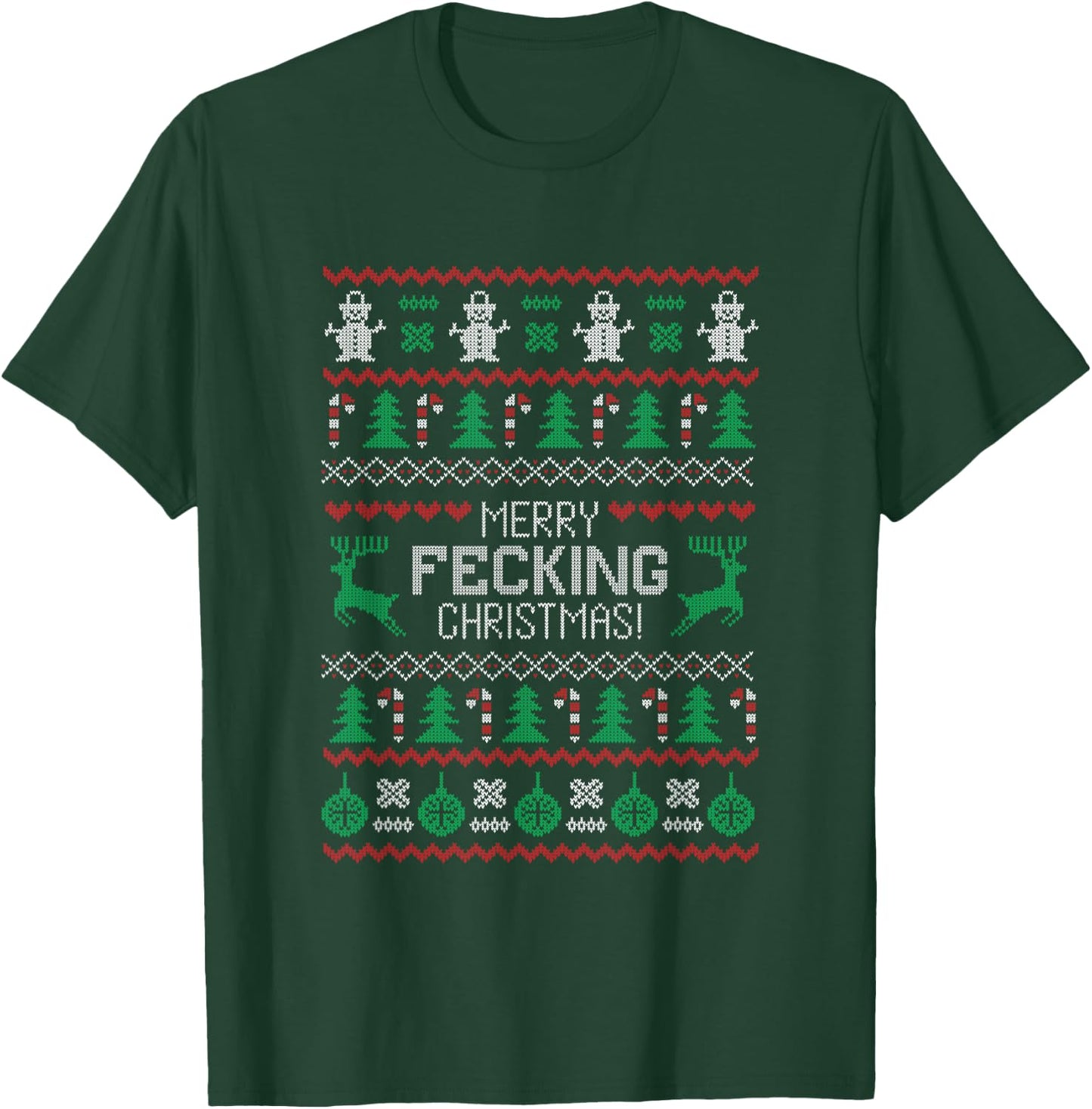 Merry Fecking Christmas, Funny Ugly Irish Ireland Saying T-Shirt - T-Shirt | Forest