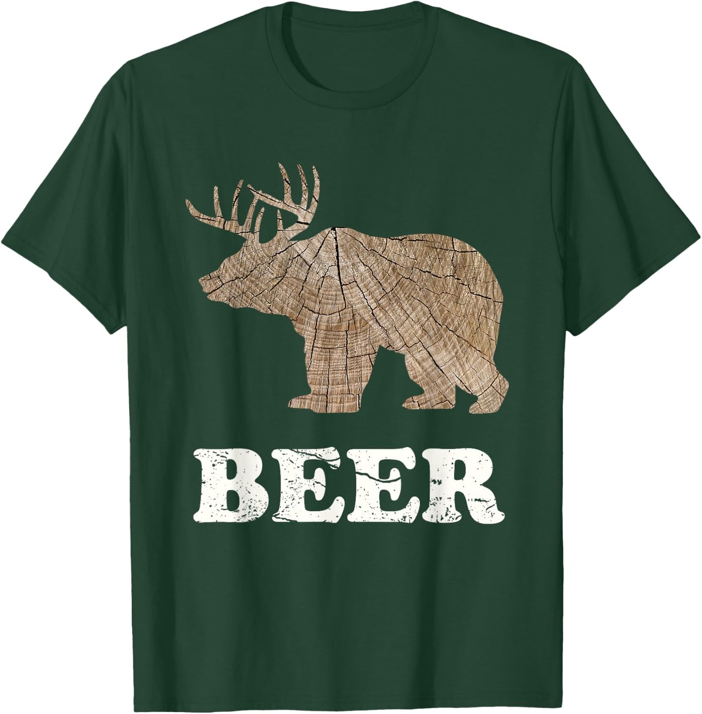 Bear + Deer, Beer Funny T-Shirt - T-Shirt | Forest