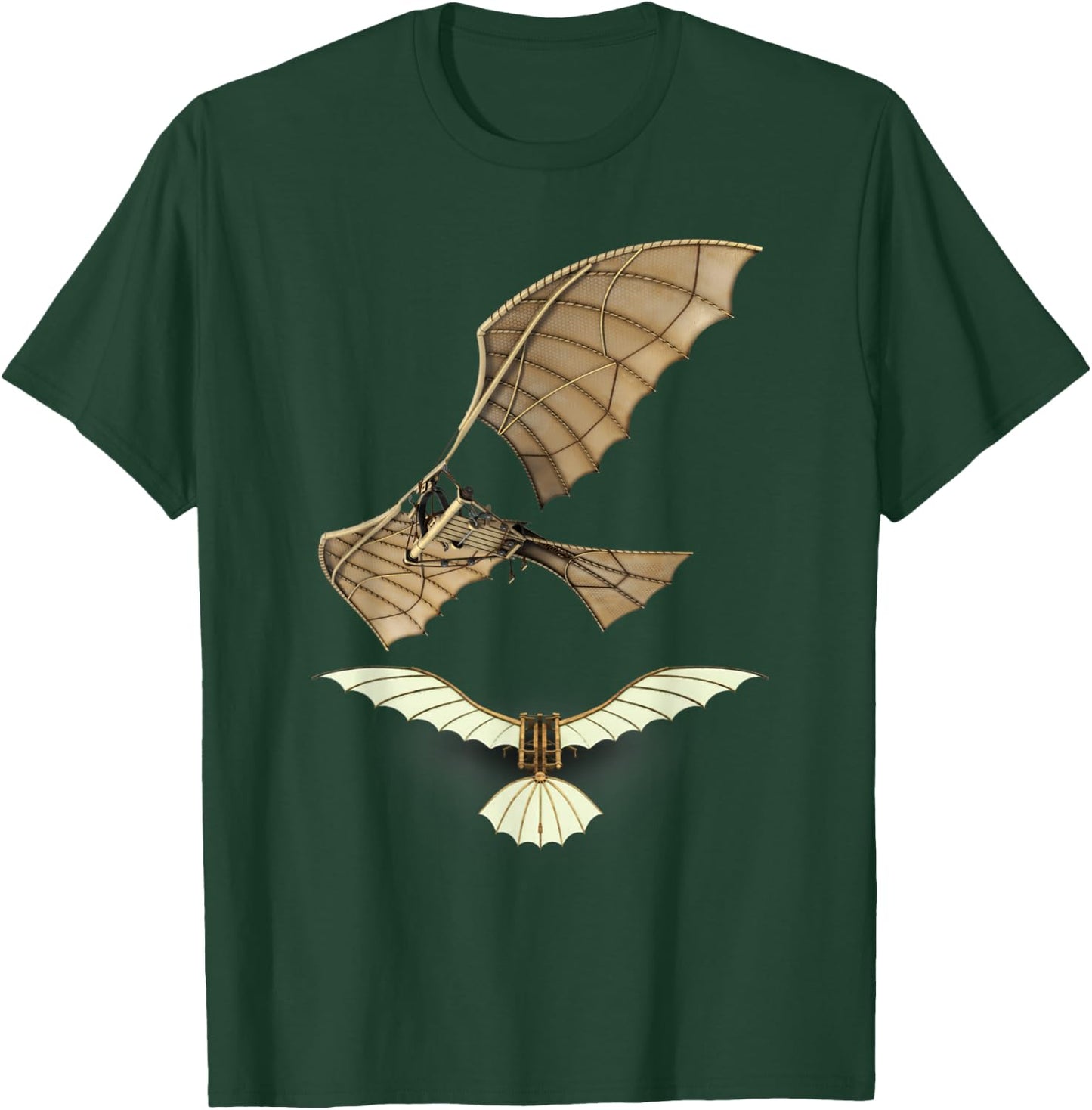 Ornithopter Shirt Leonardo da Vinci Fly Aircraft Sketch T-Shirt - T-Shirt | Forest
