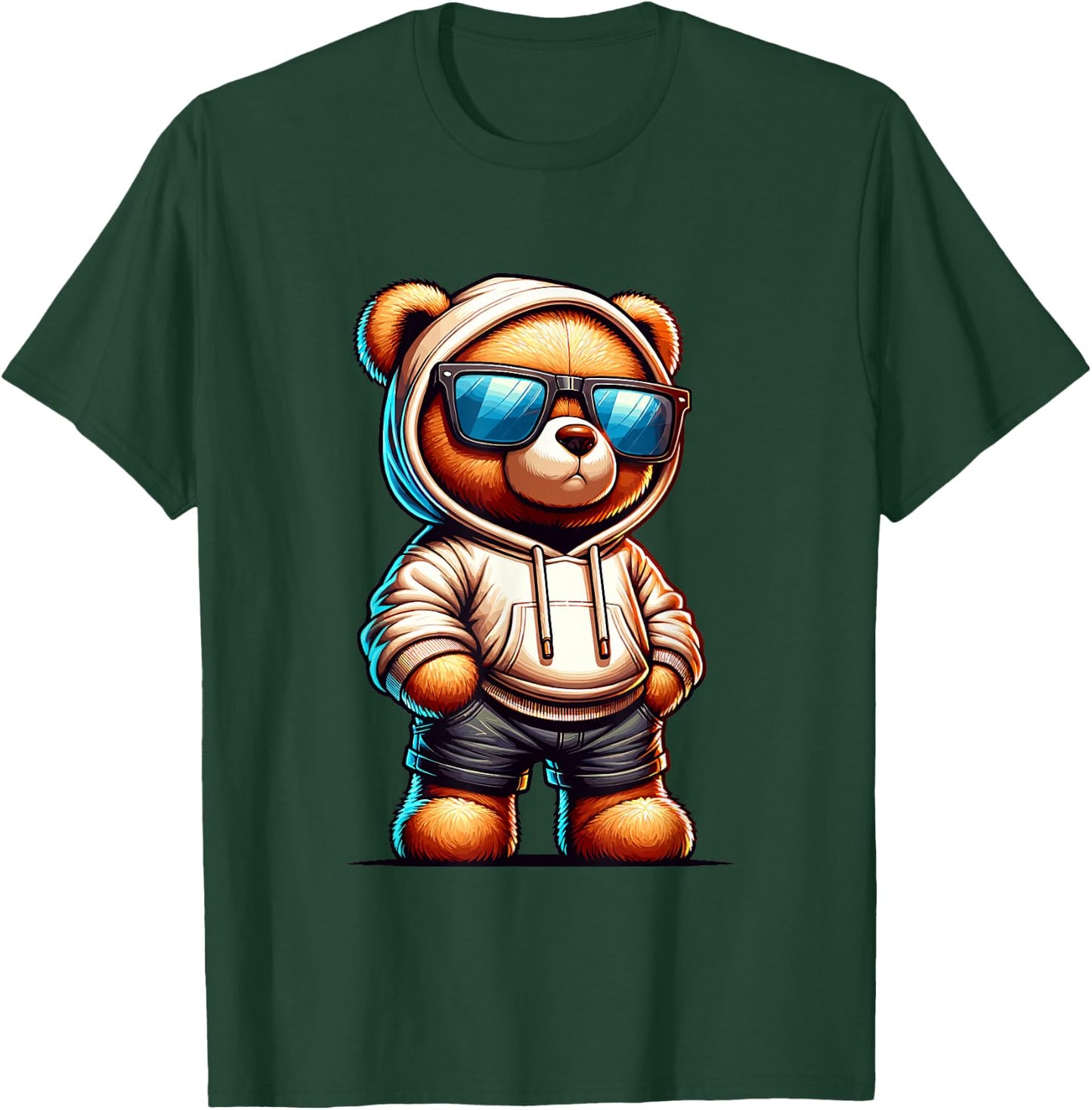 Teddy Bear Graphic Bears Cool Hip Hop Streetwear Colorful T-Shirt - T-Shirt | Forest