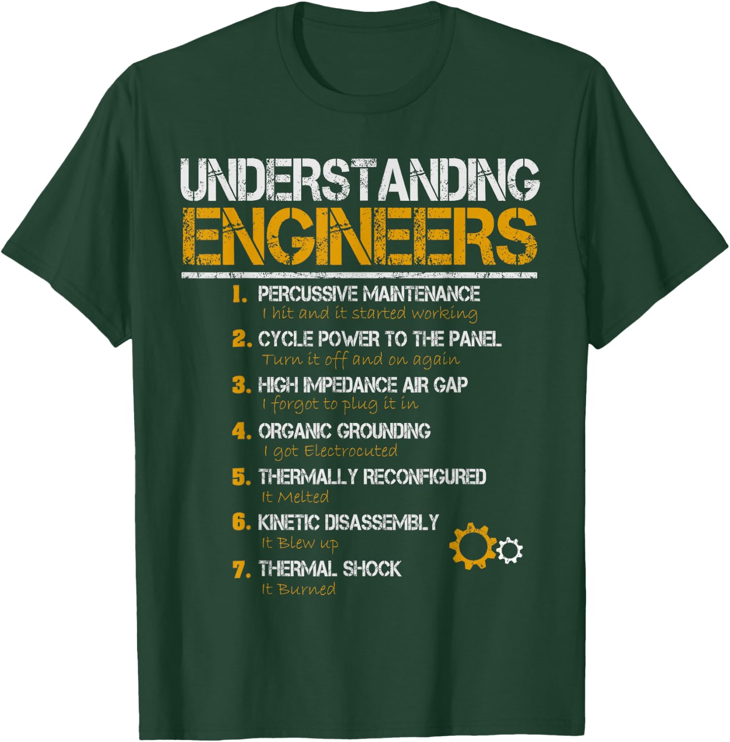 Understanding Engineers -Adults Black Small Straight Vintage Engineering T-Shirt - T-Shirt | Forest