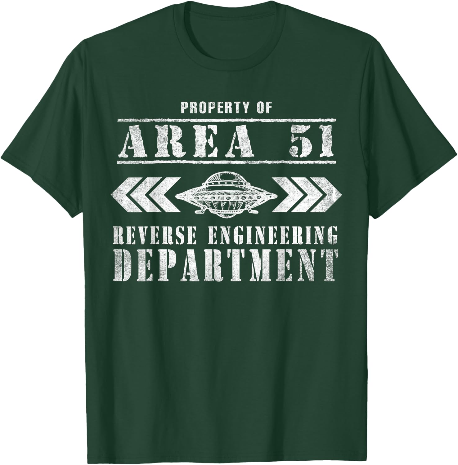Area 51 Reverse Engineering Department UFO Alien T-Shirt - T-Shirt | Forest