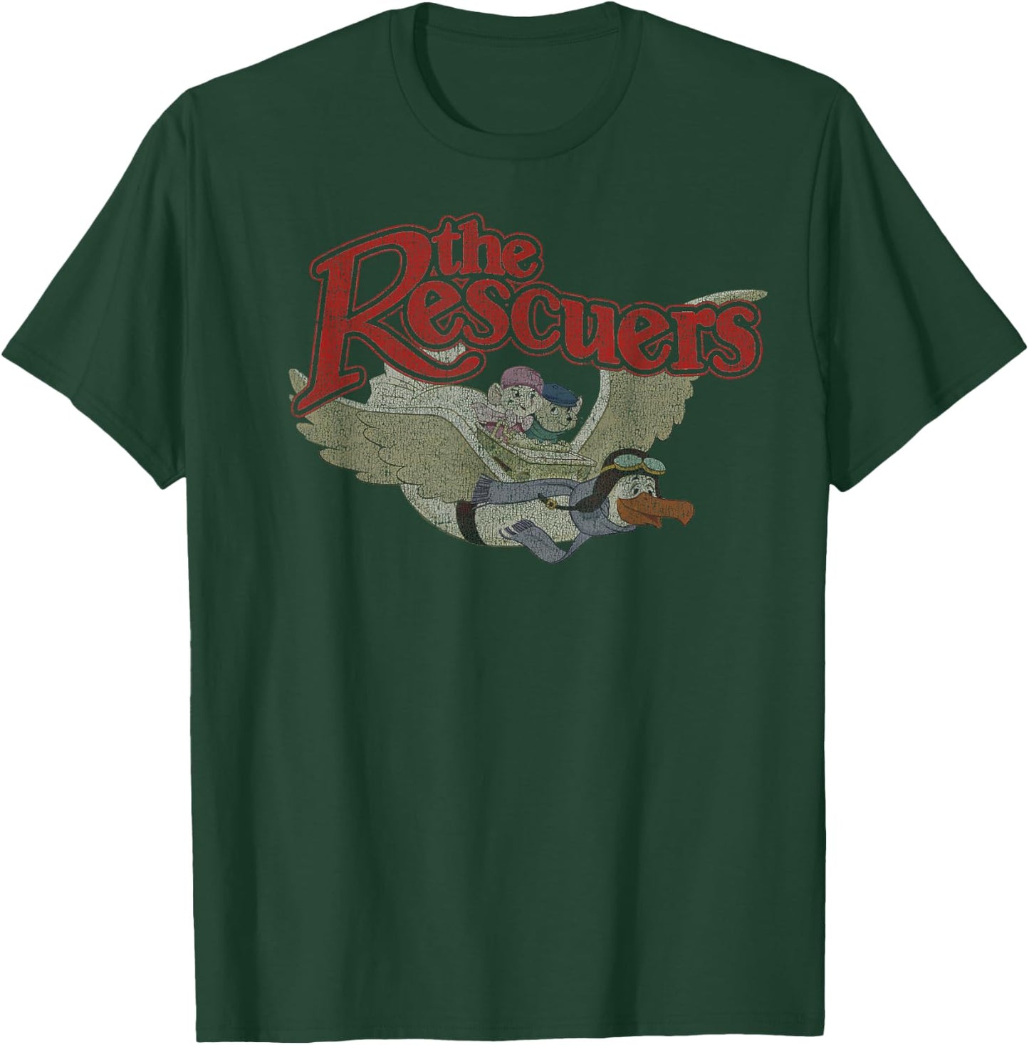 Disney The Rescuers Down Under Group Shot Movie Logo T-Shirt - T-Shirt | Forest