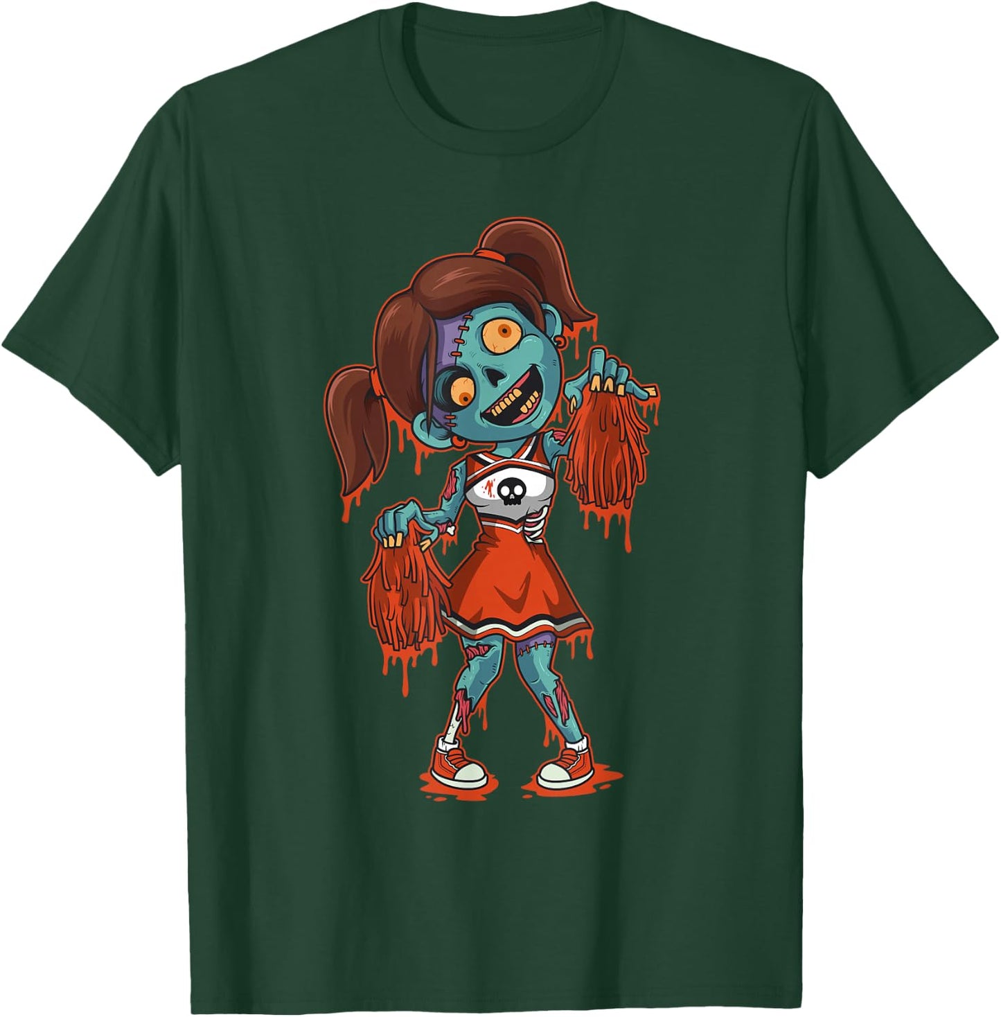 Zombie Cheerleader Halloween Trick or Treat Gift T-Shirt - T-Shirt | Forest