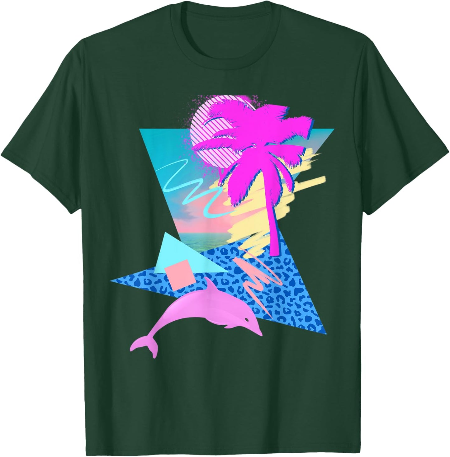 Vaporwave Aesthetic 80s 90s Throwback Retrowave Dolphin T-Shirt - T-Shirt | Forest