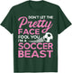 Funny Soccer Girl Player with Pretty Face T-Shirt - T-Shirt | Forest