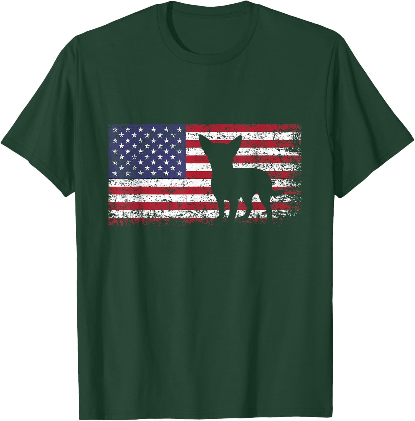 Chihuahua American Flag I Love My Chihuahua T-Shirt - T-Shirt | Forest