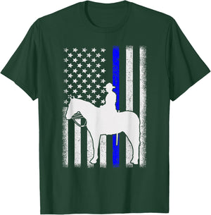 Police Officer Mounted Patrol Cops Law Enforcement T-Shirt - T-Shirt | Forest