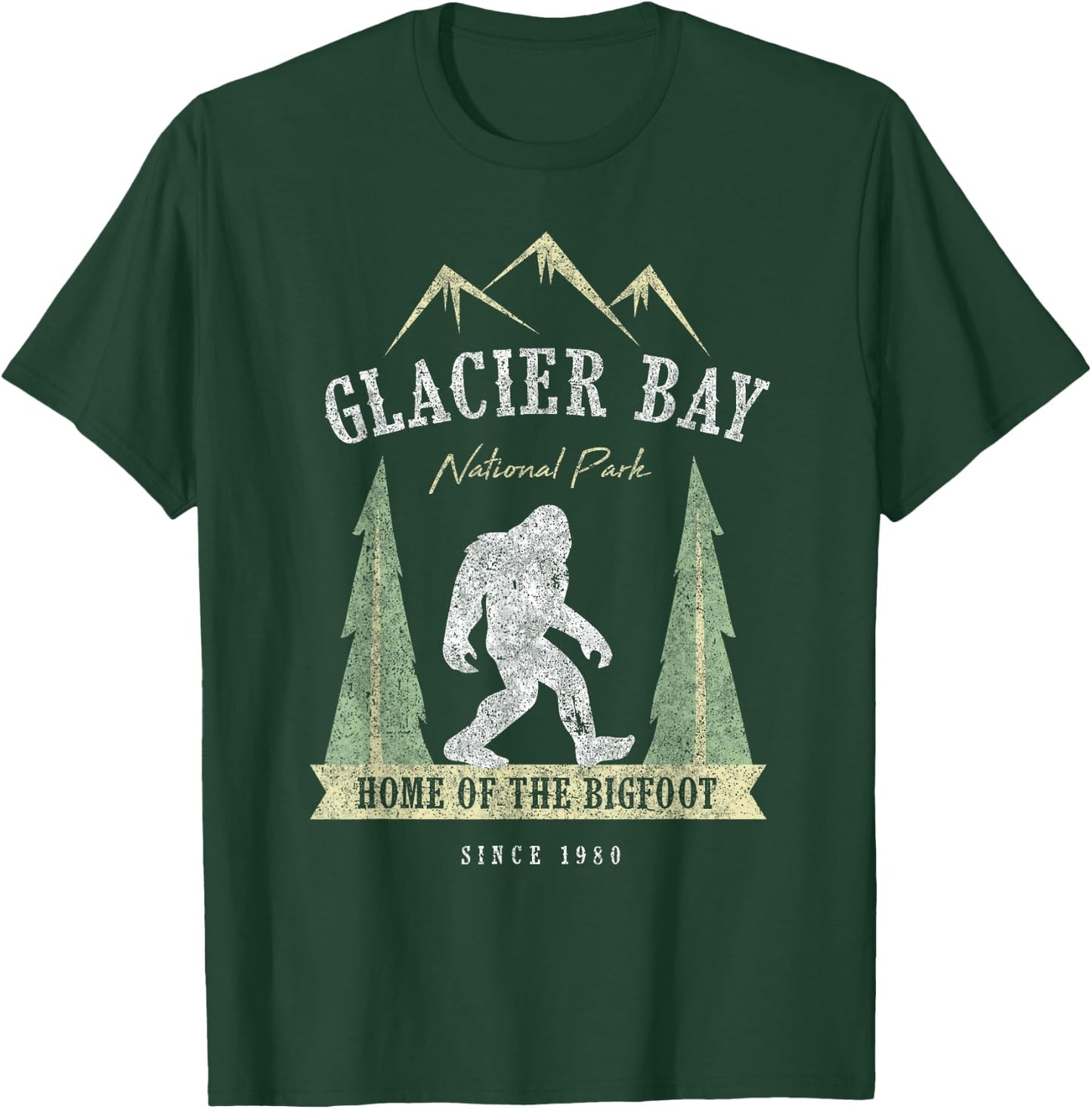Glacier Bay National Park Shirt Vintage Bigfoot Alaska Gift T-Shirt - T-Shirt | Forest