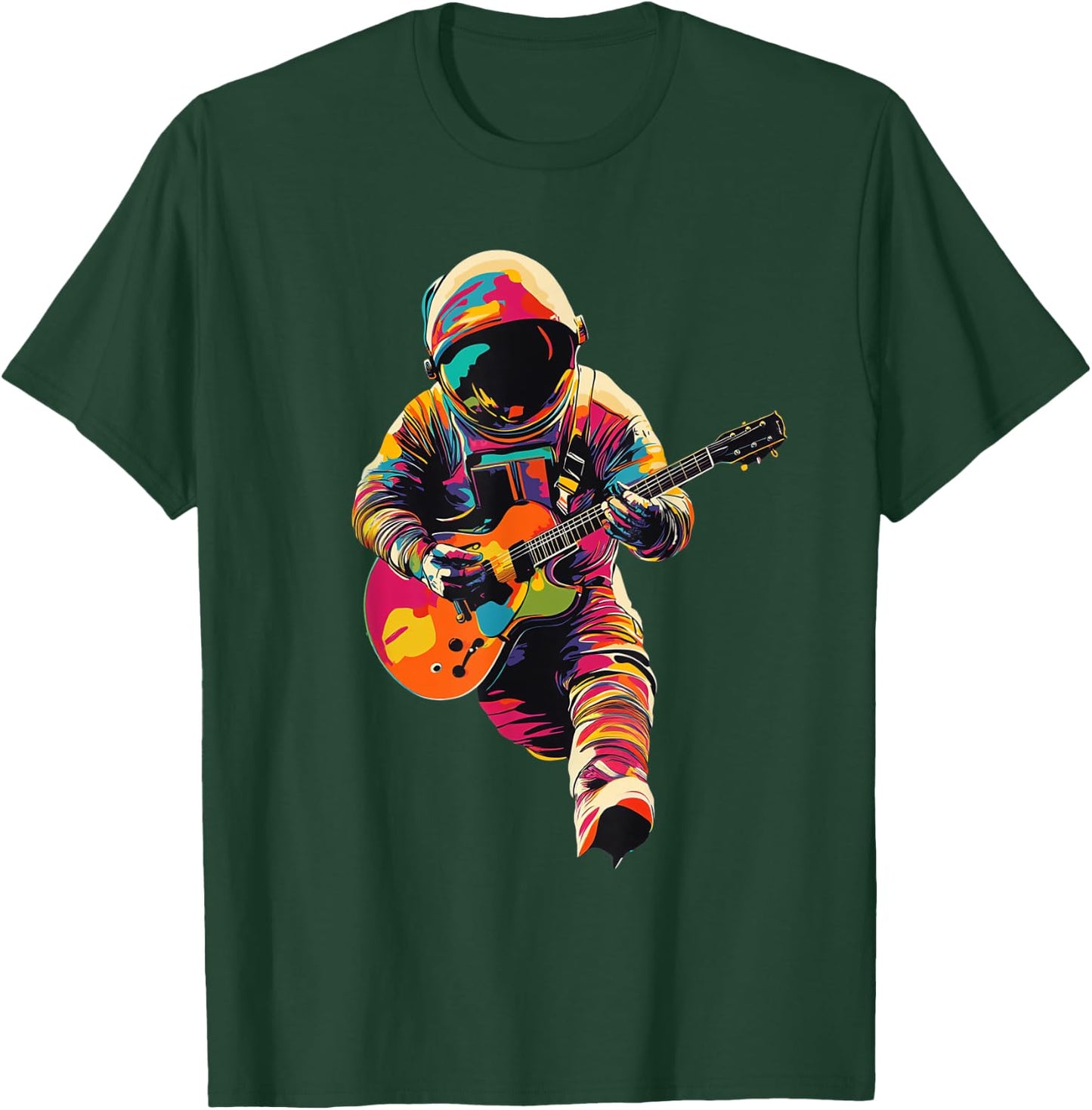 Astronaut playing guitar. Astronaut guitarist. Funny. T-Shirt - T-Shirt | Forest