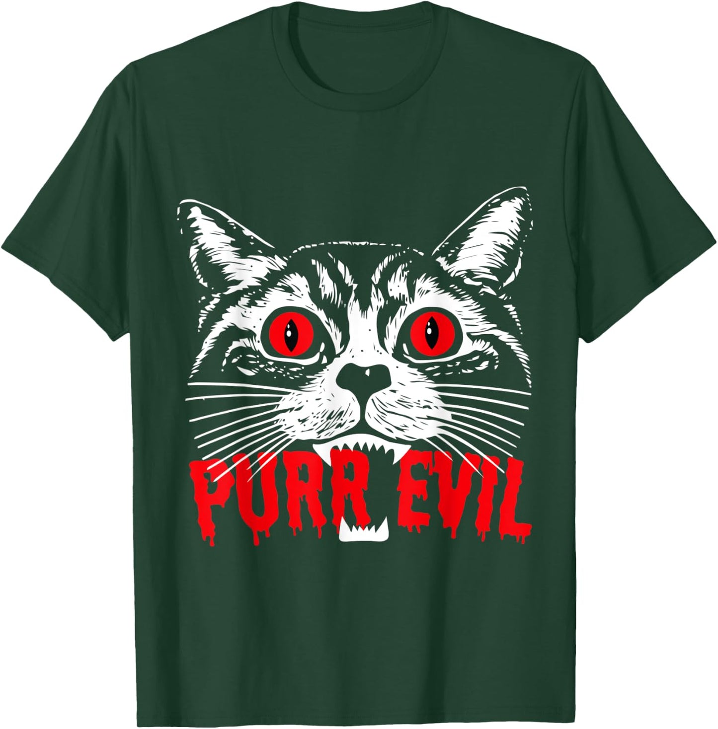 Purr Evil Satanic Cat Spooky design for Halloween Women Kids T-Shirt - T-Shirt | Forest