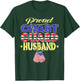 Proud US Coast Guard Husband US Flag Dog Tag Military Spouse T-Shirt - T-Shirt | Forest