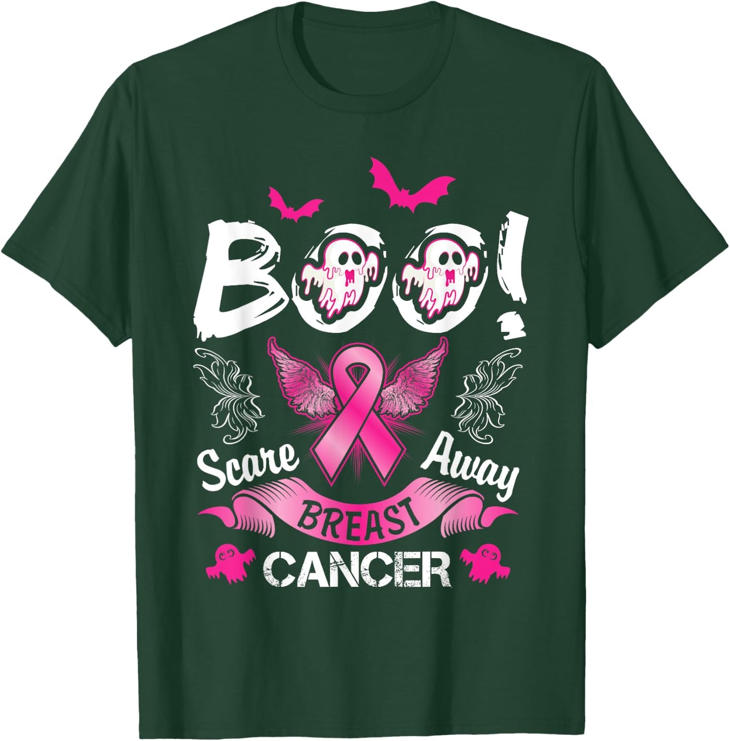 Scare away Breast Cancer, Funny Halloween T-Shirt - T-Shirt | Forest