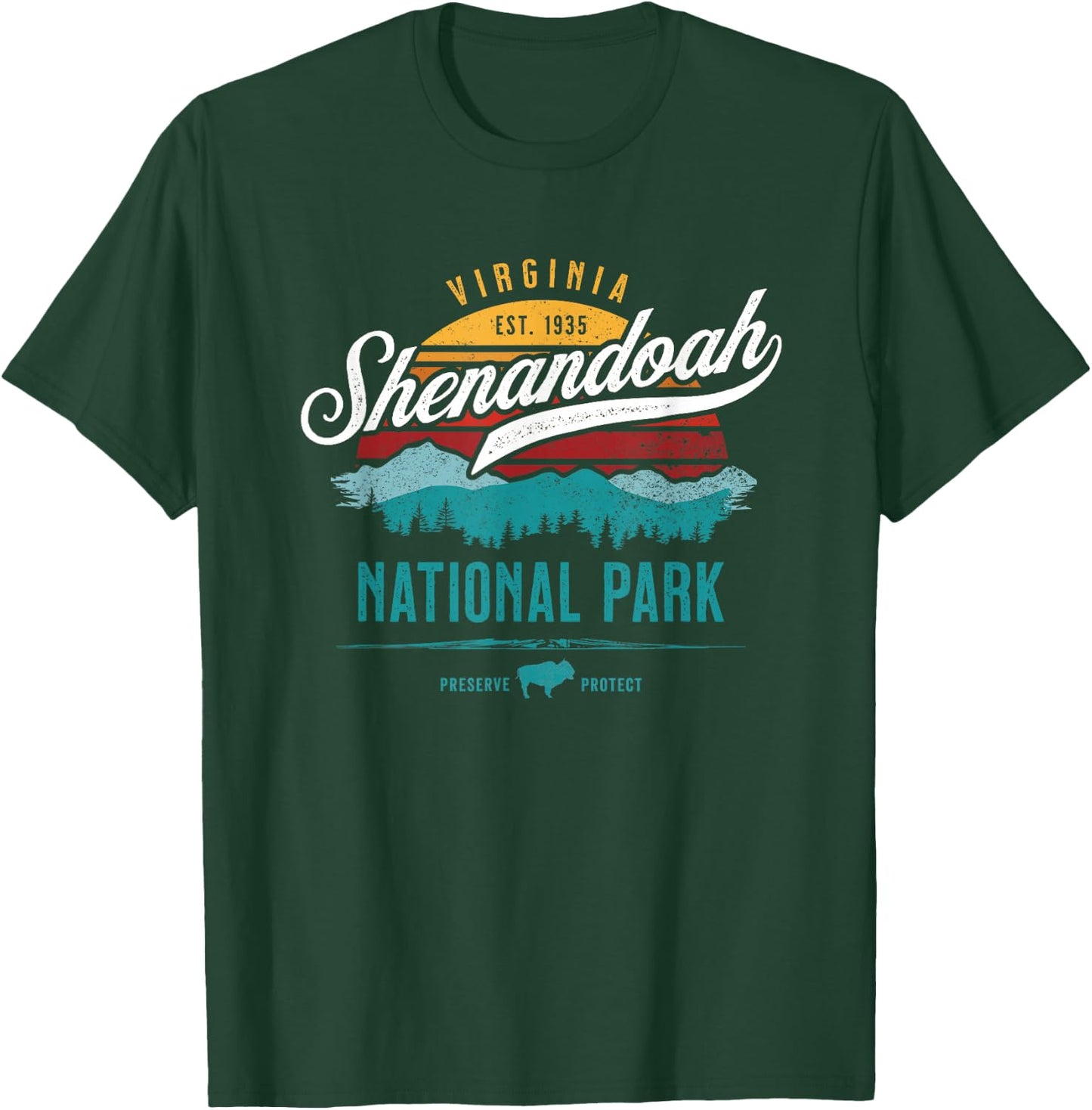 Vintage Shenandoah National Virginia USA Park Hiking Camping T-Shirt - T-Shirt | Forest