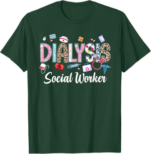 Dialysis Social Worker Men Women Appreciation Day T-Shirt - T-Shirt | Forest