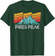 Pikes Peak Colorado Retro Sun, Sky & Mountains 80s Shirt T-Shirt - T-Shirt | Forest