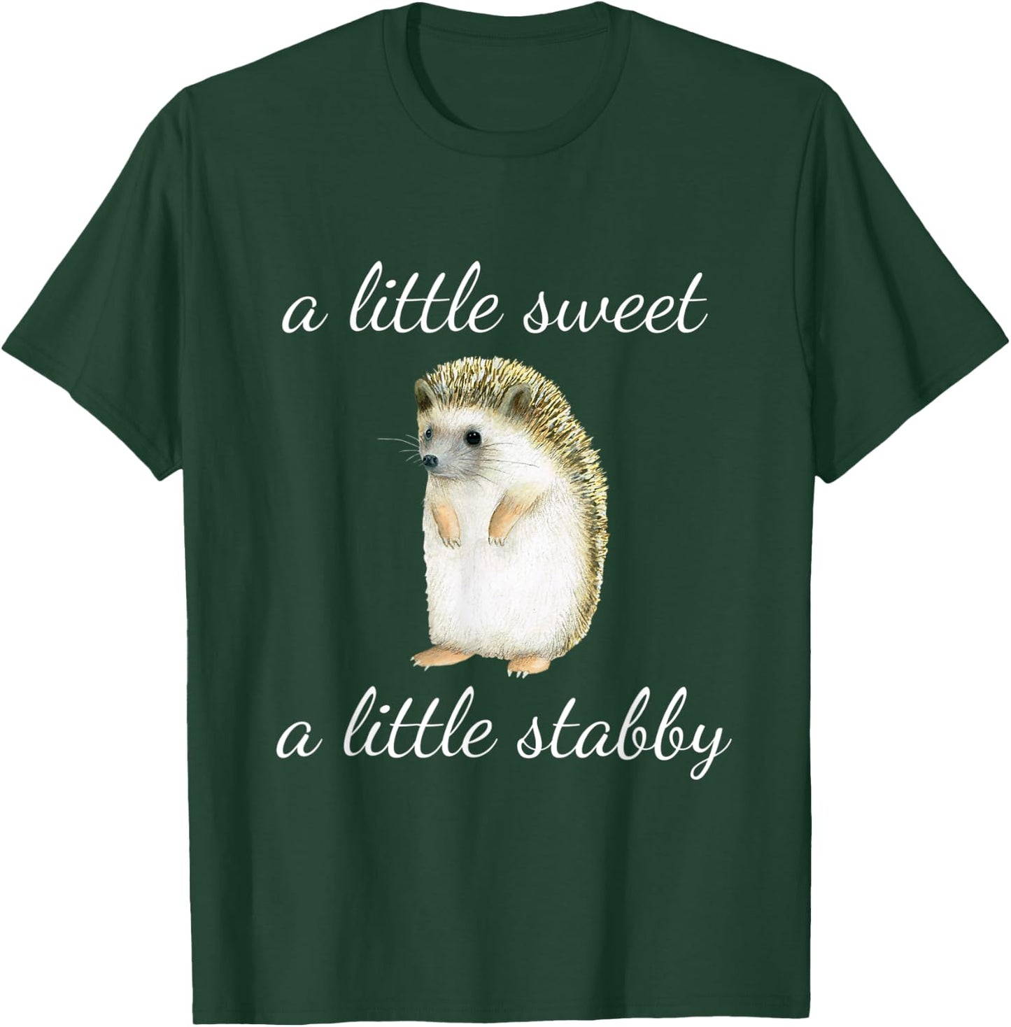 Cute Hedgehog A Little Sweet A Little Stabby Kids T-Shirt - T-Shirt | Forest