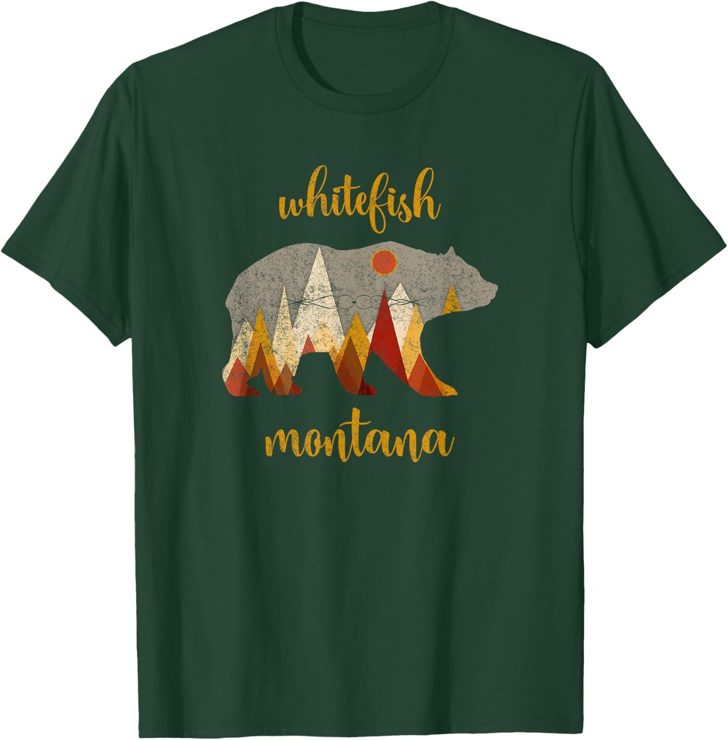 Retro Whitefish Montana Shirt Whitefish Family Vacation T-Shirt - T-Shirt | Forest