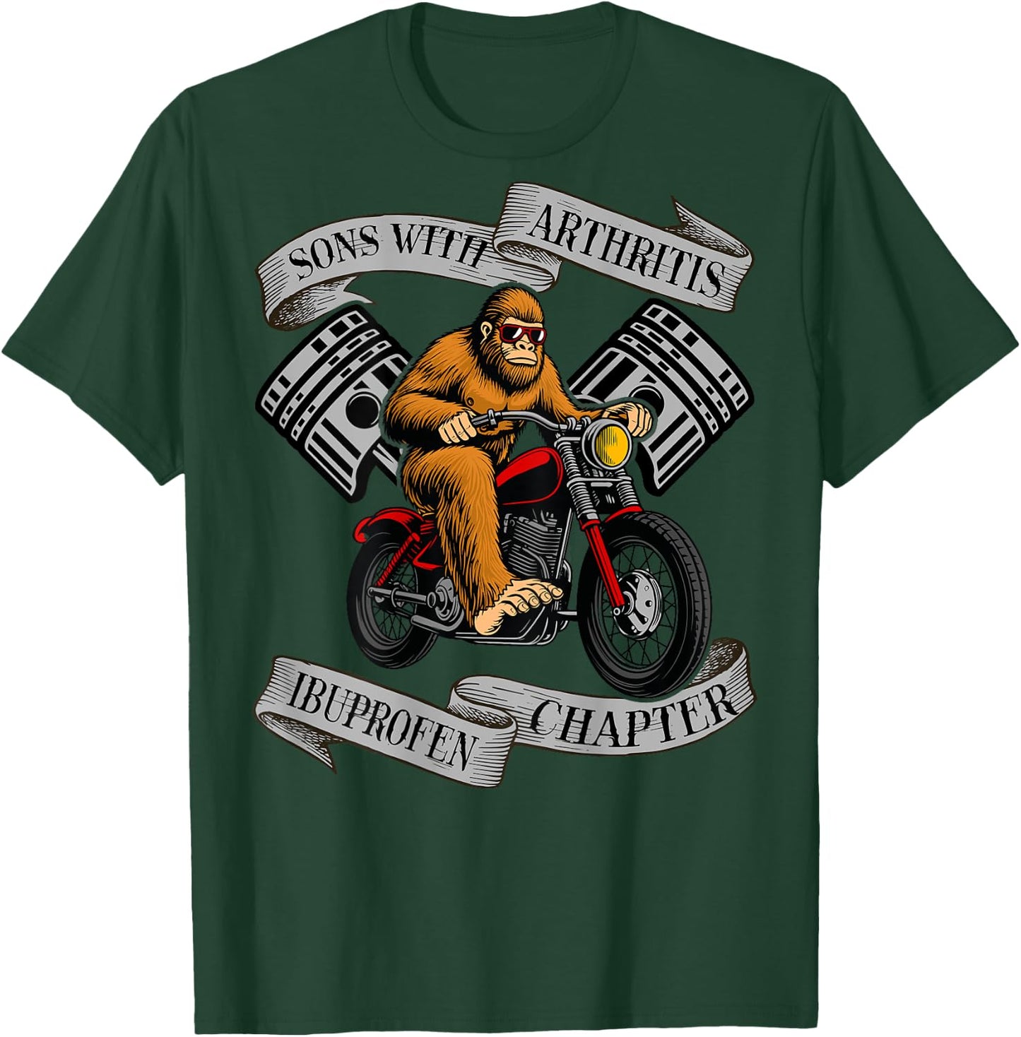 Sons with Arthritis Ibuprofen Chapter Bigfoot on Back T-Shirt - T-Shirt | Forest