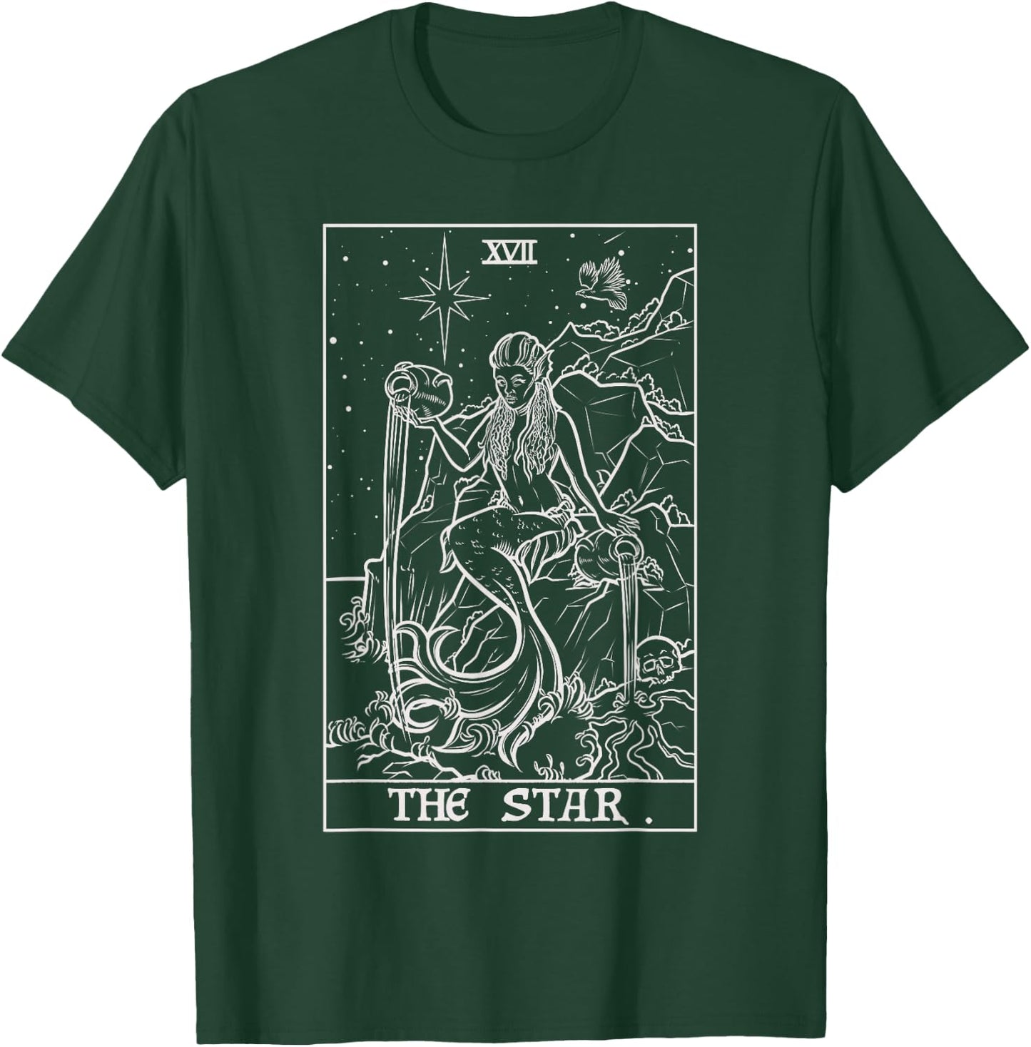 The Star Tarot Card Halloween Mermaid Gothic Witch Horror T-Shirt - T-Shirt | Forest