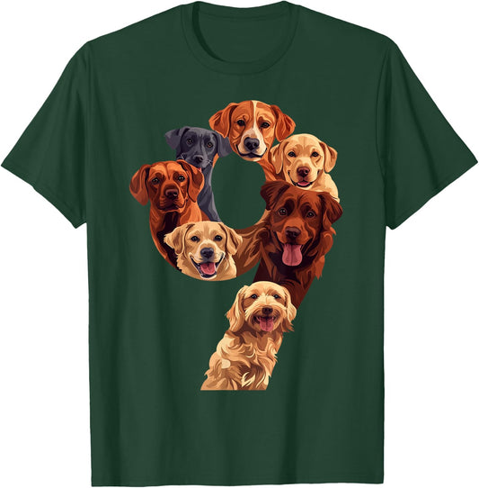 Fun 9th Birthday Dog Puppy Themed 9 Years Old Kids Boys Girl T-Shirt - T-Shirt | Forest