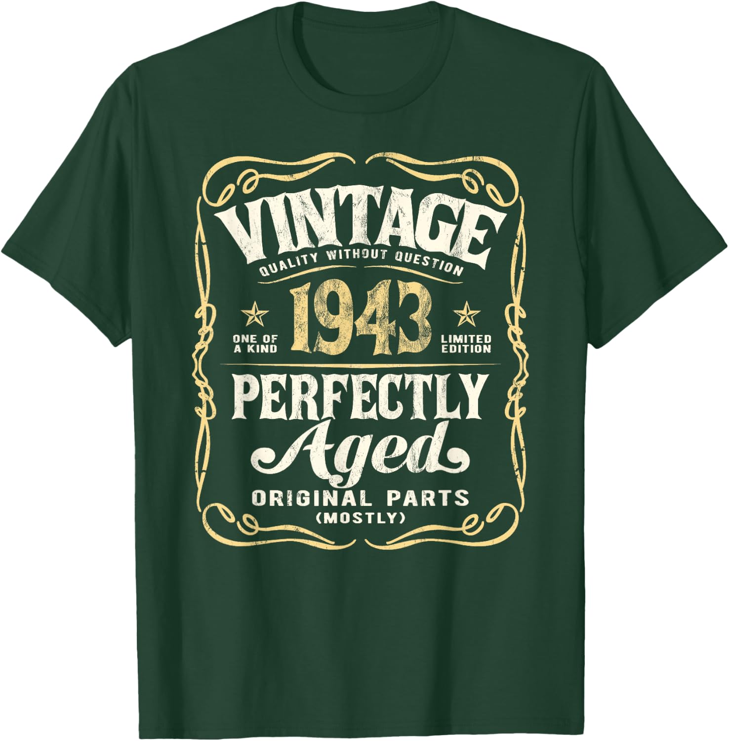 Vintage Born In 1943 Classic 82nd Birthday T-Shirt - T-Shirt | Forest