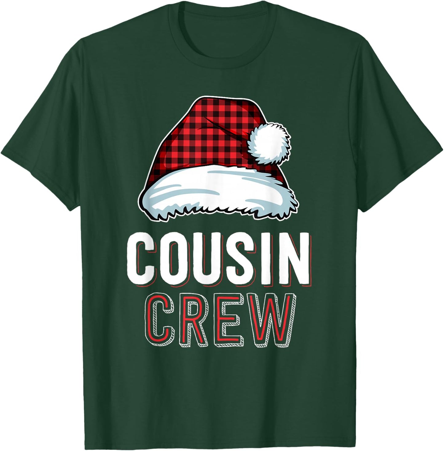 Cousin Crew Red Buffalo Plaid Family Matching Christmas T-Shirt - T-Shirt | Forest
