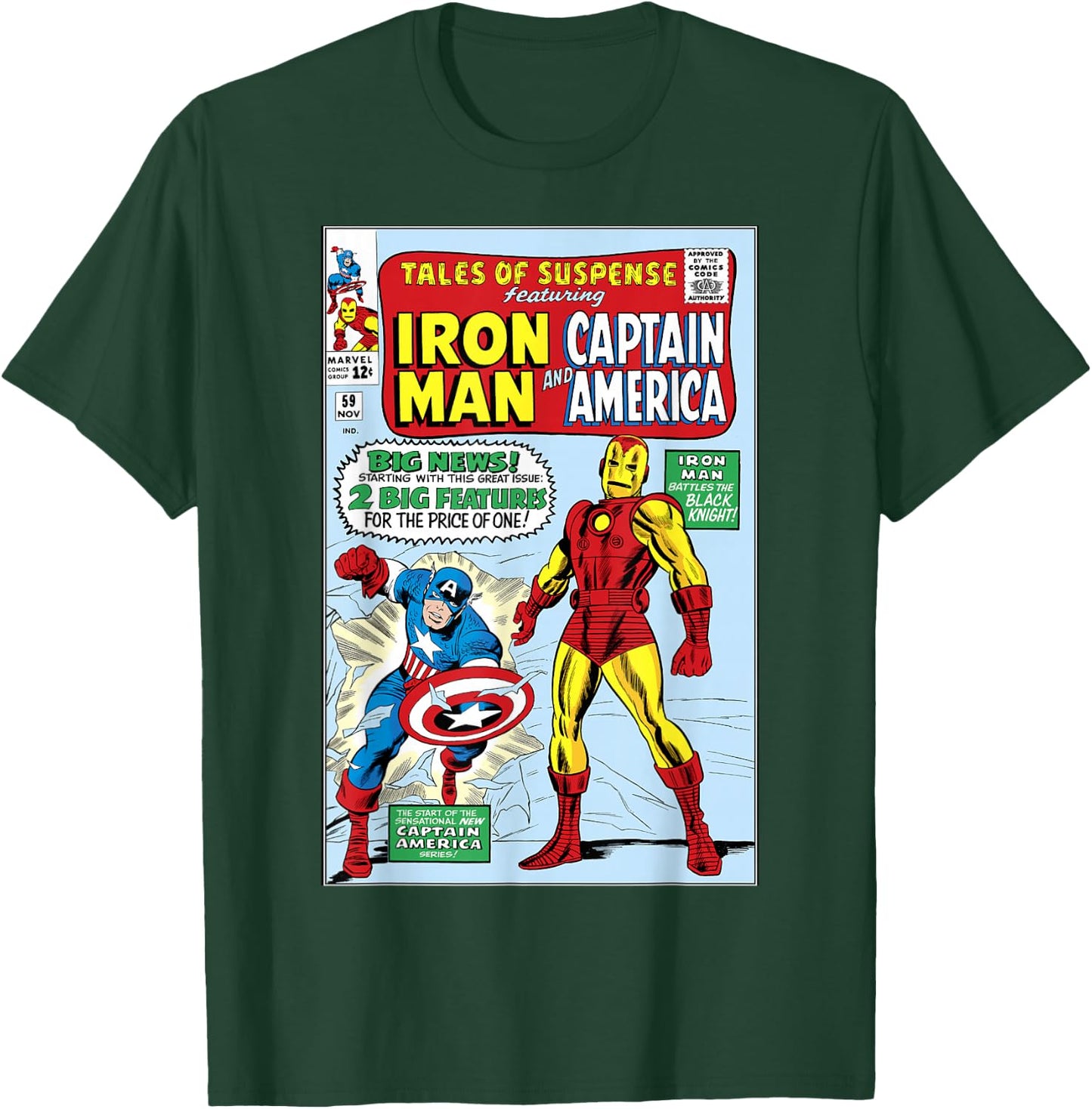 Marvel Iron Man And Captain America Comic Cover T-Shirt - T-Shirt | Forest