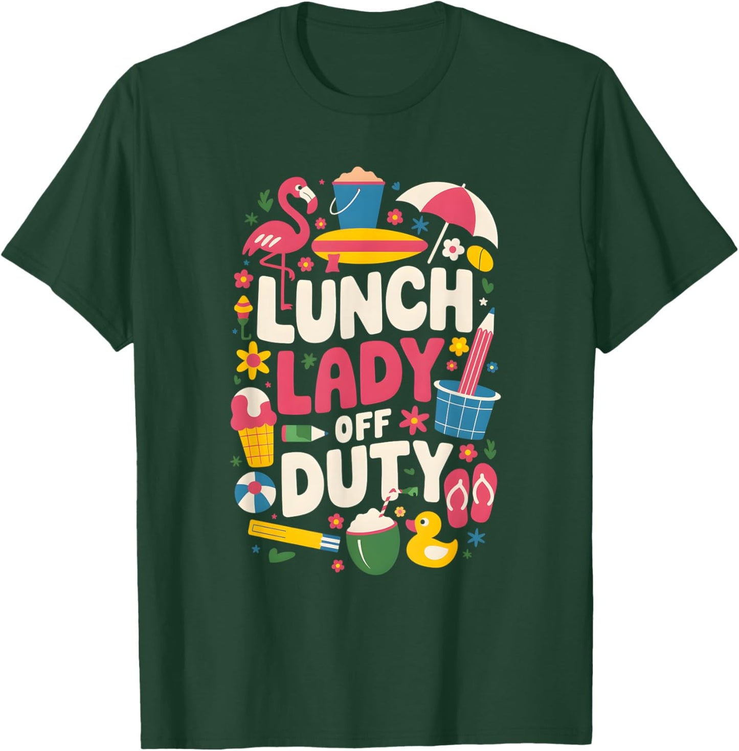 Lunch Lady Summer Vacation Vintage Retro Funny School Humor T-Shirt - T-Shirt | Forest