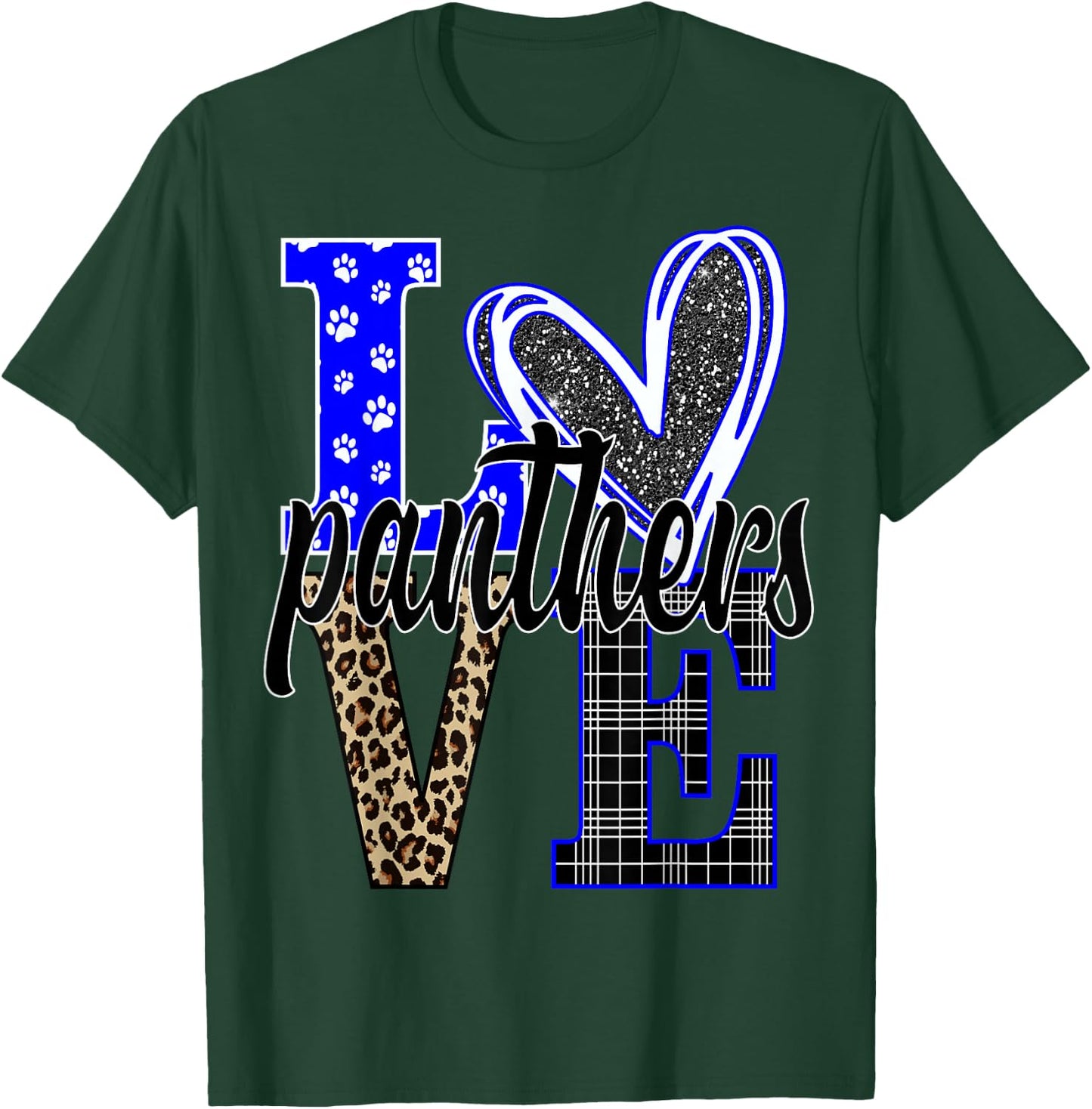 School Spirit Panthers Panther Pride Baseball Mom T-Shirt - T-Shirt | Forest