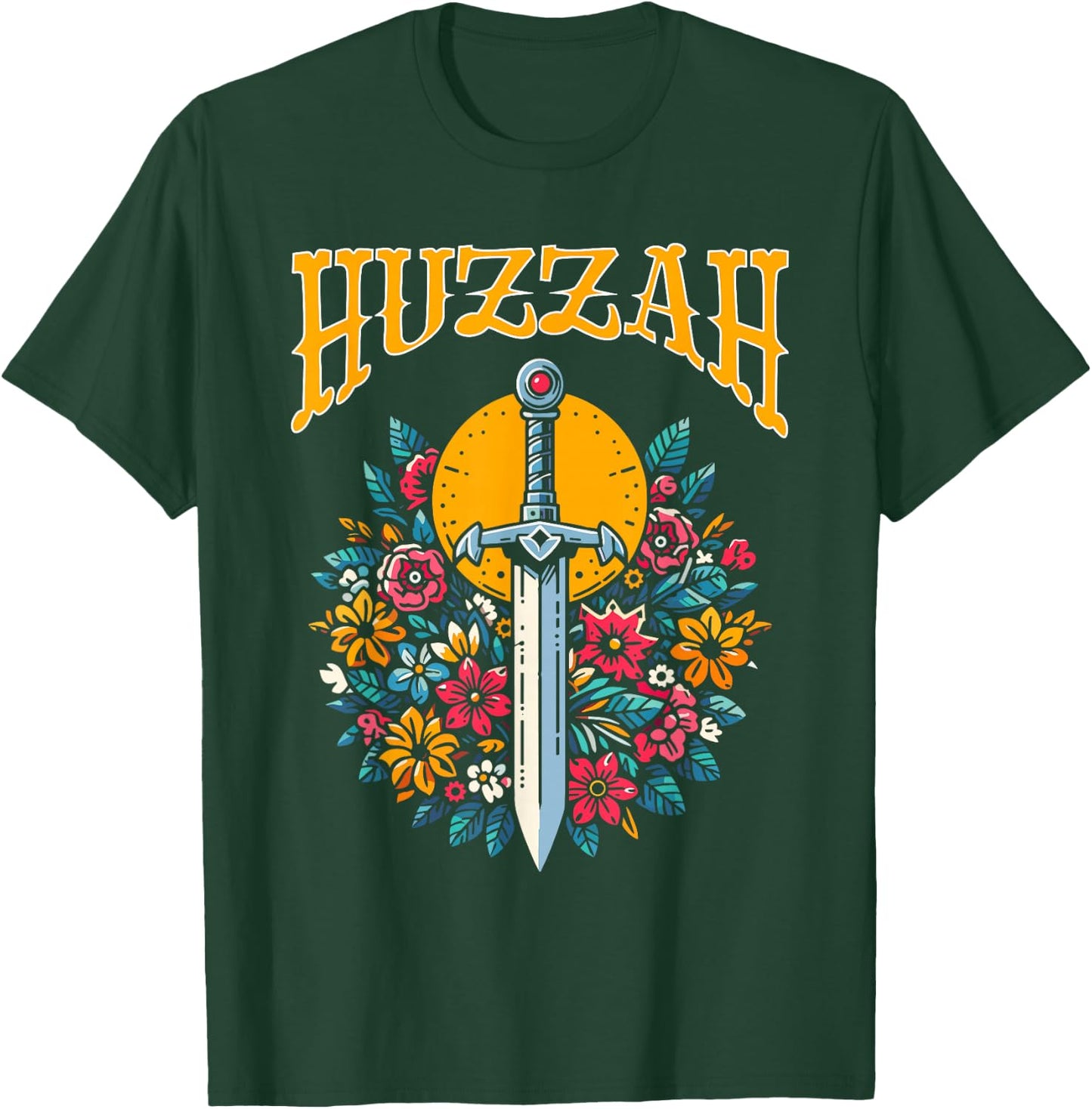 Middle Age Huzzah - Historical Ren Faire Renaissance Fair T-Shirt - T-Shirt | Forest