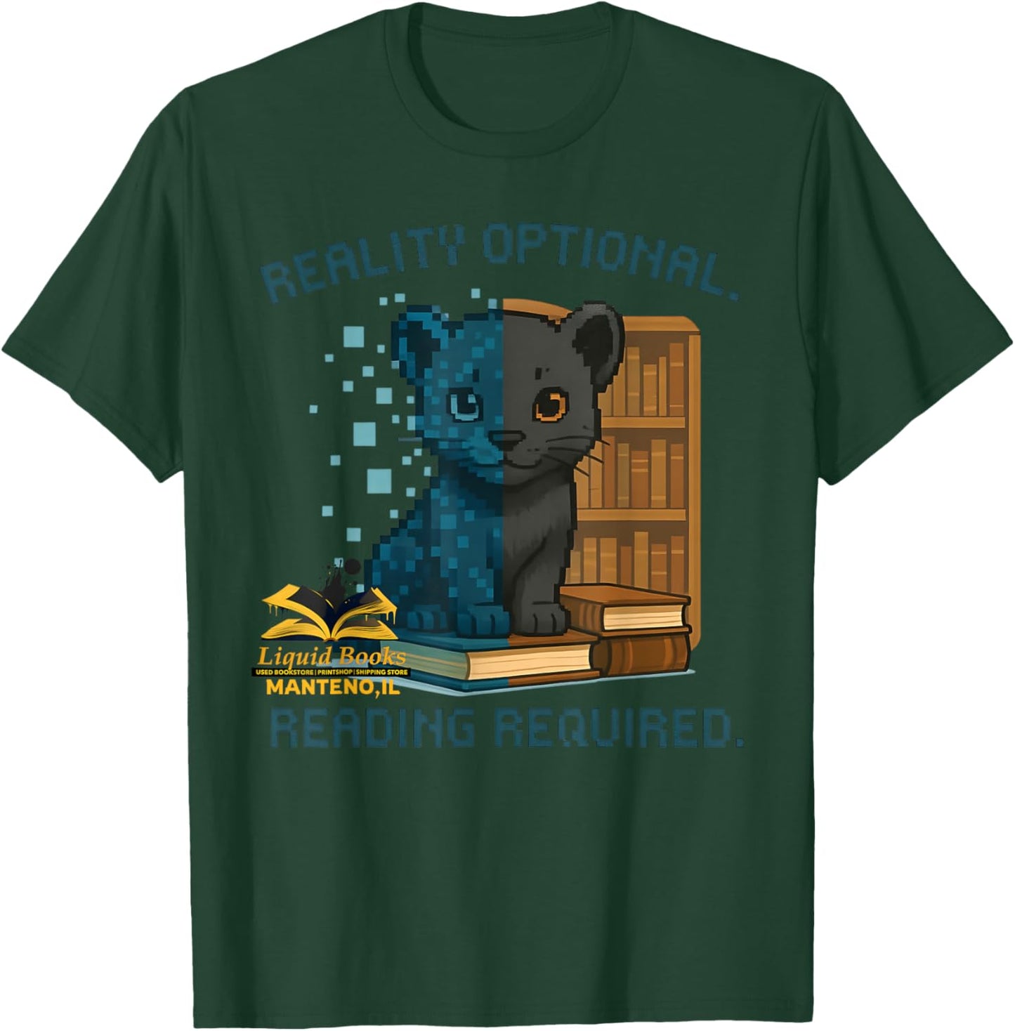 Reality Optional Reading Required Gamer Black Panther Book T-Shirt - T-Shirt | Forest