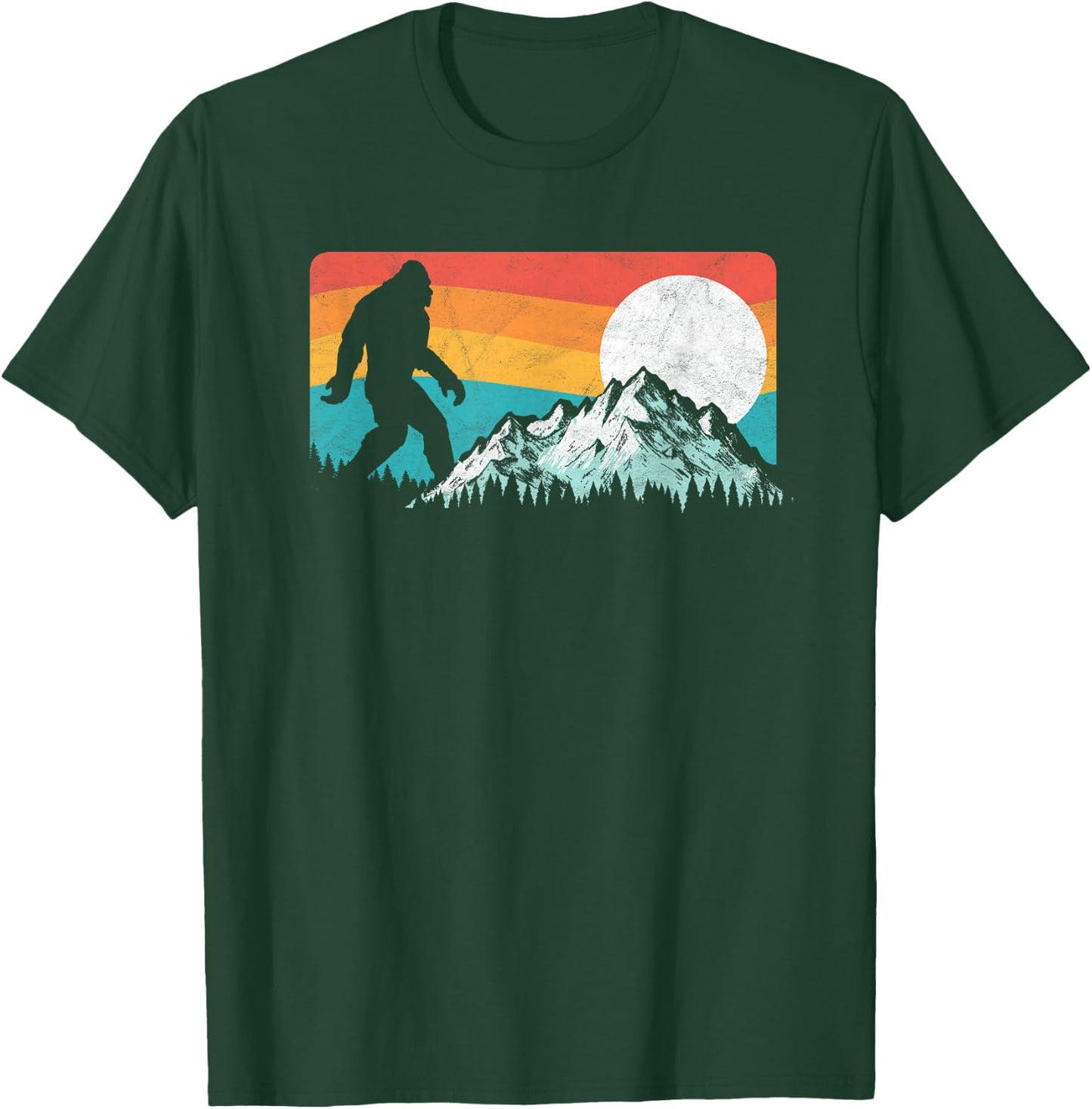 Retro Bigfoot Silhouette Rocky Mountains Eighties Outdoor T-Shirt - T-Shirt | Forest