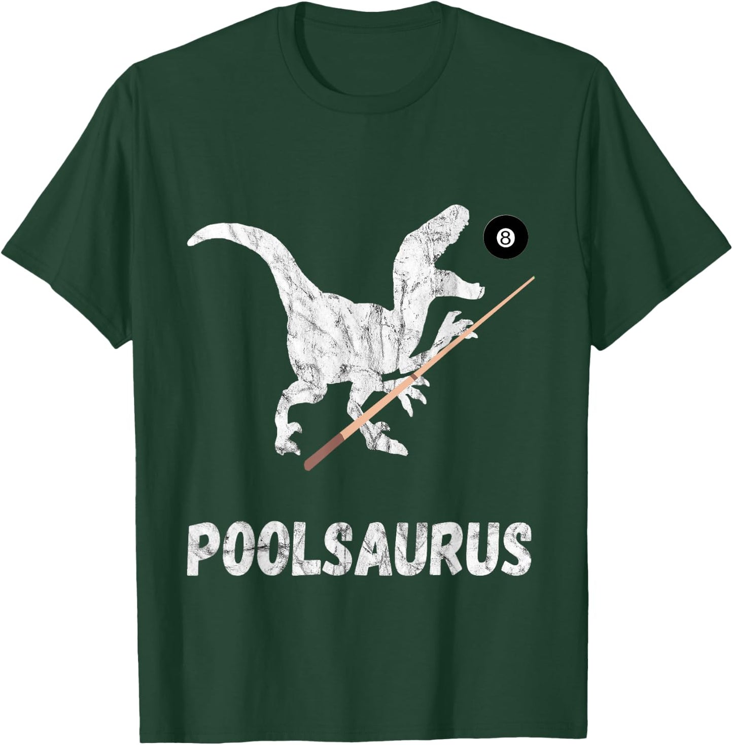 Pool Billiard Dinosaur Snooker Player T-Rex Funny Billiard T-Shirt - T-Shirt | Forest