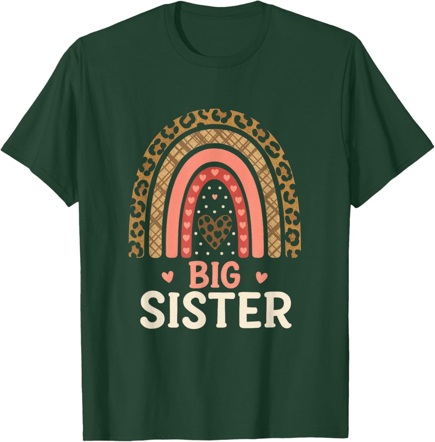 Big Sister - Rainbow Leopard Announcement T-Shirt - T-Shirt | Forest