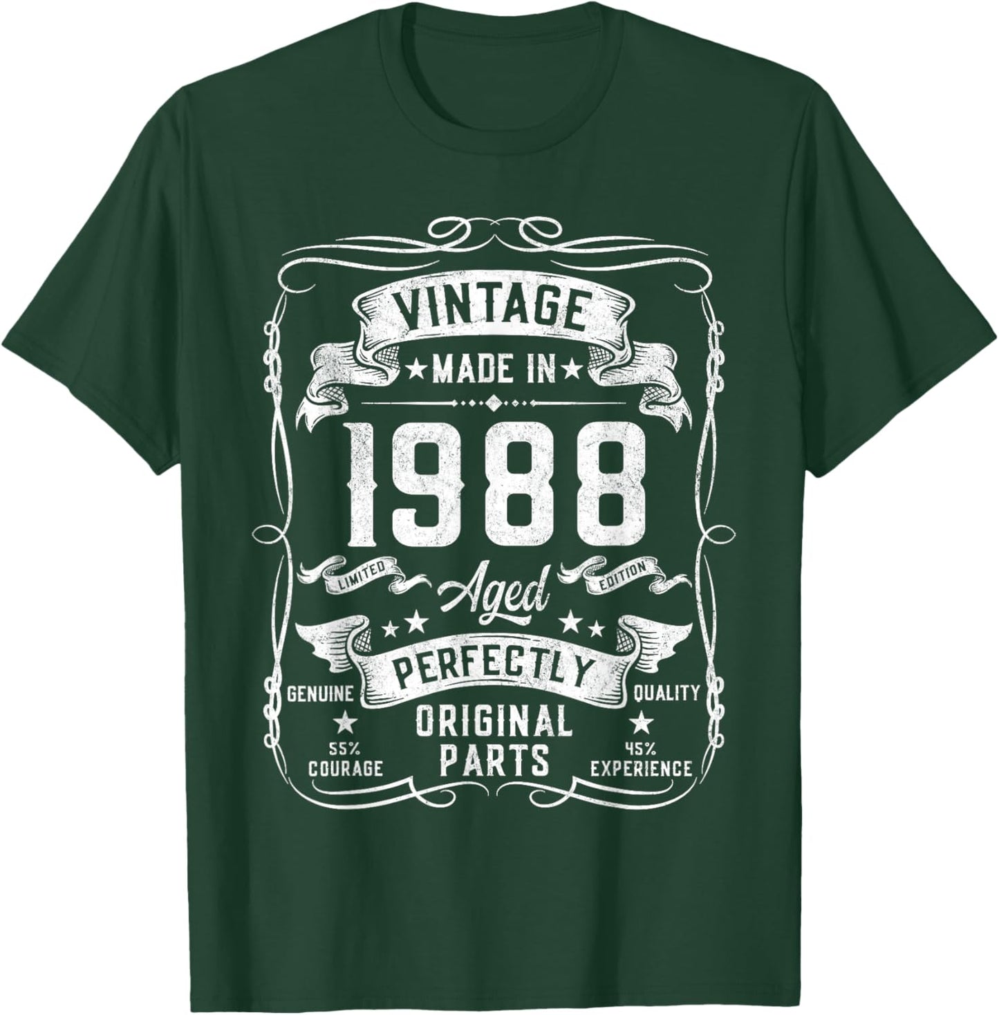37th Birthday Gifts 37yr 37 Years Old Vintage 1988 T-Shirt - T-Shirt | Forest
