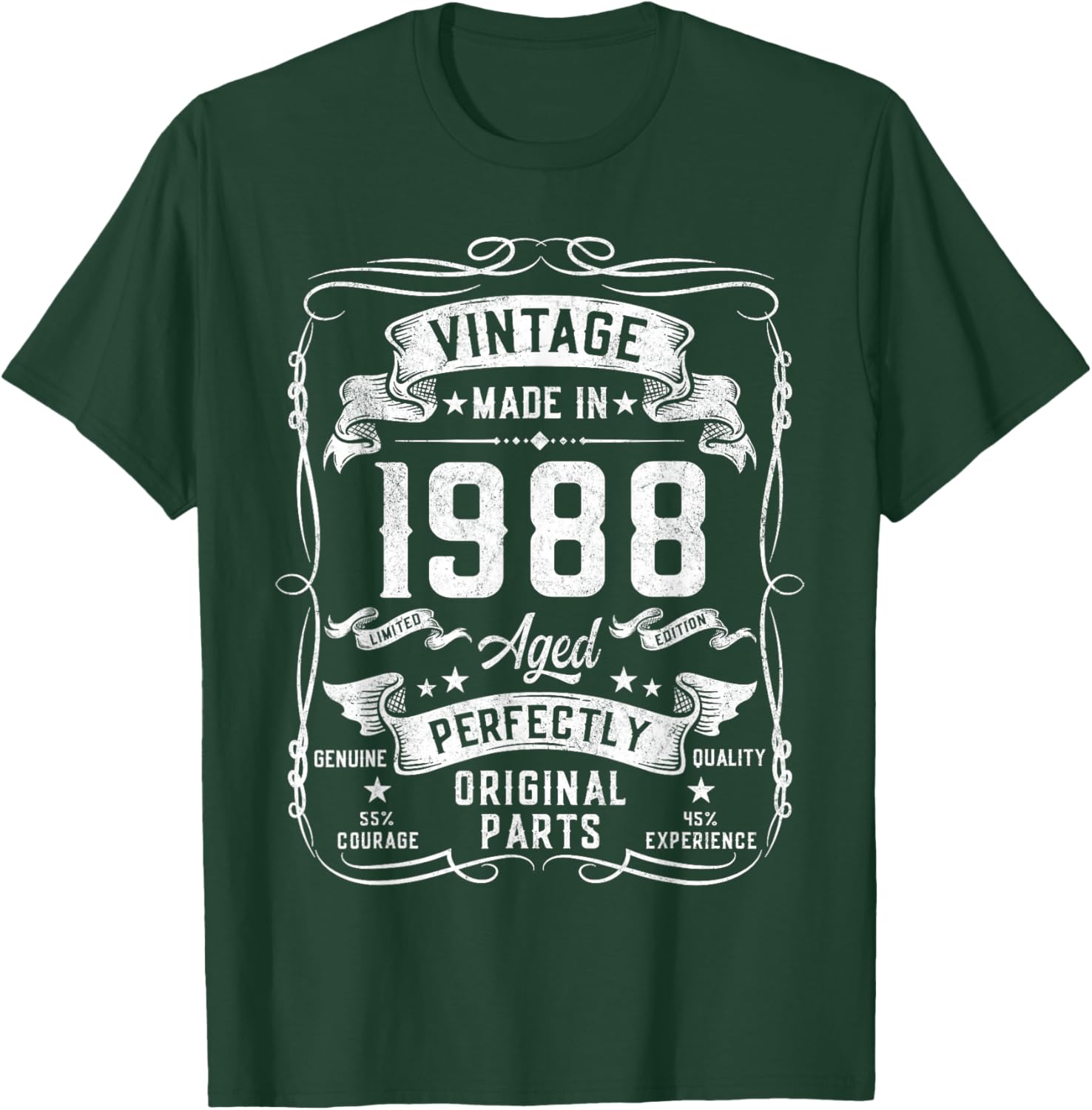 37th Birthday Gifts 37yr 37 Years Old Vintage 1988 T-Shirt - T-Shirt | Forest