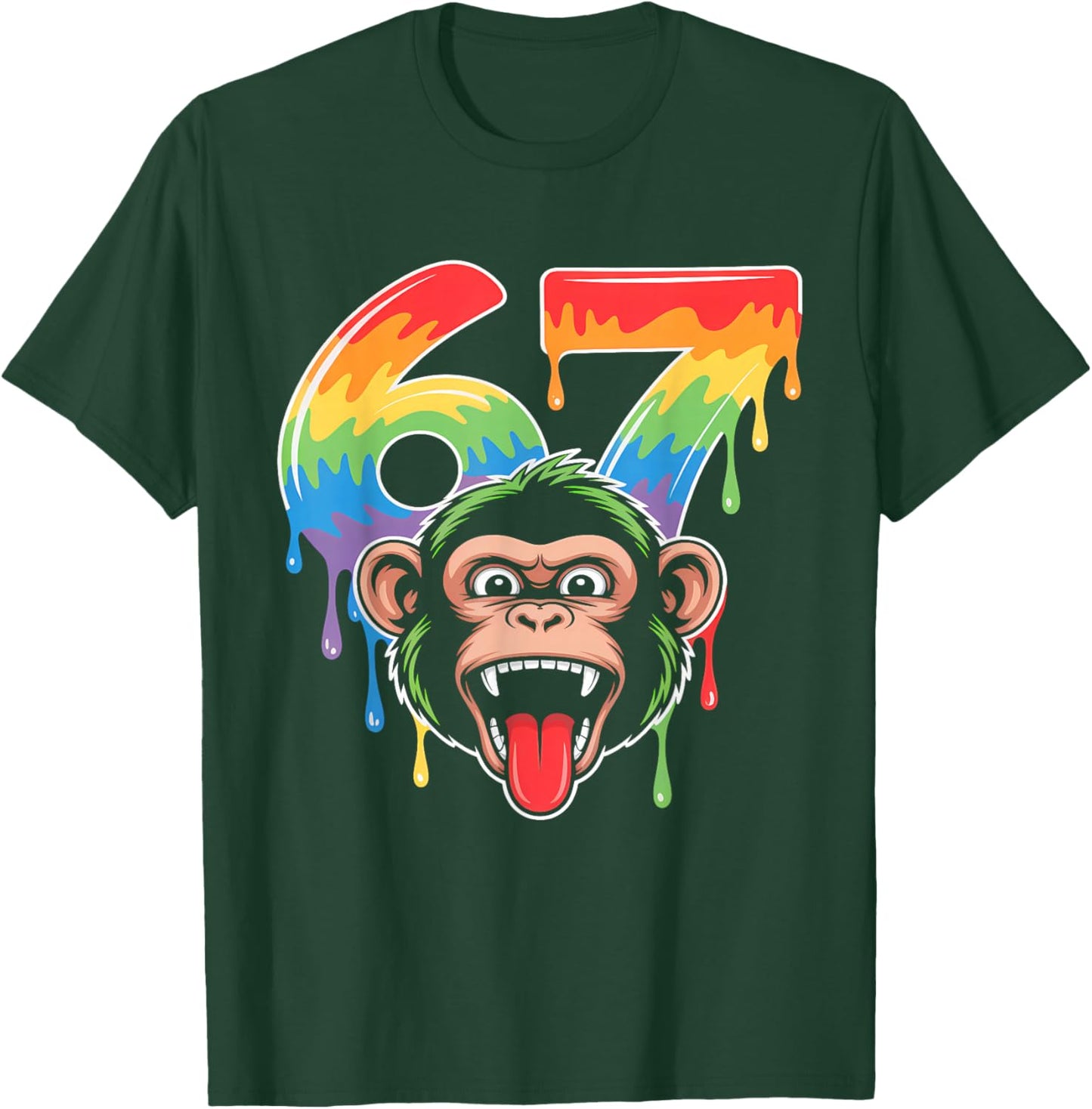 67 Monkey Meme Funny Six Seven Alpha Slang T-Shirt - T-Shirt | Forest