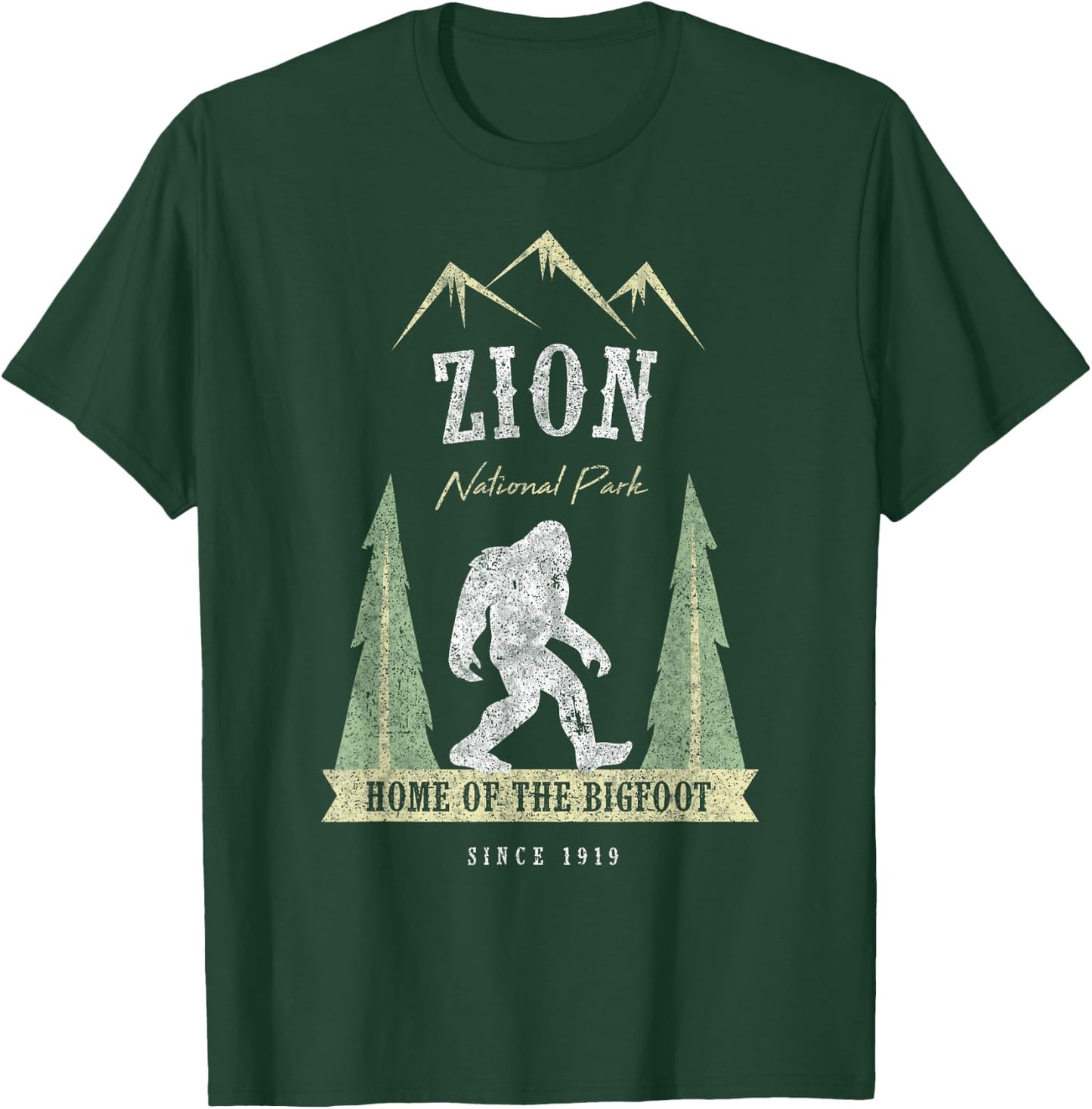 Zion National Park Shirt Vintage Bigfoot Utah Gift T-Shirt - T-Shirt | Forest