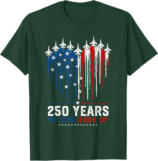 250th Anniversary USA Patriotic 250 Years American 4th July T-Shirt - T-Shirt | Forest