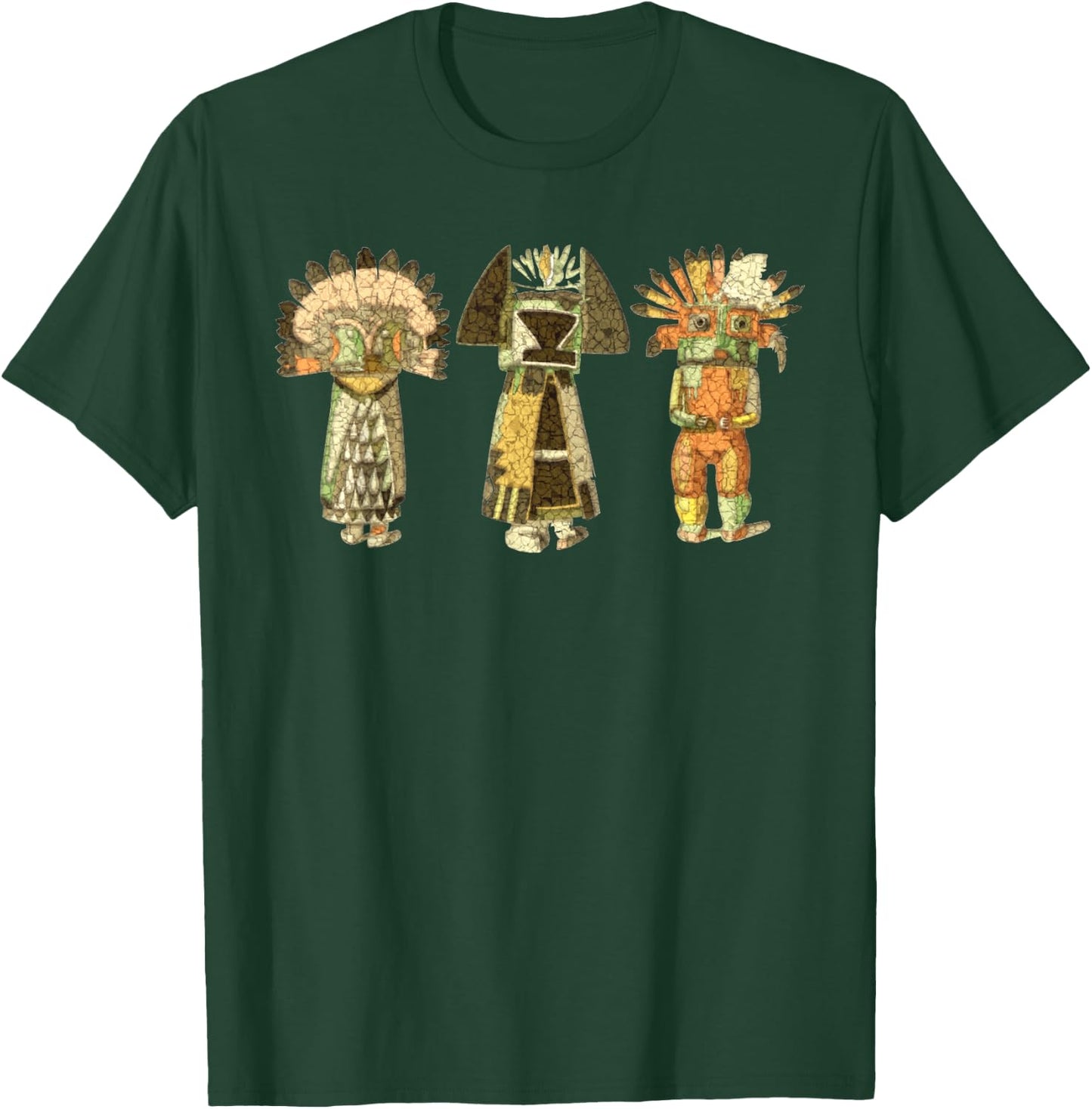 Native American KACHINA DOLLS abstract grunge 2 T-Shirt - T-Shirt | Forest
