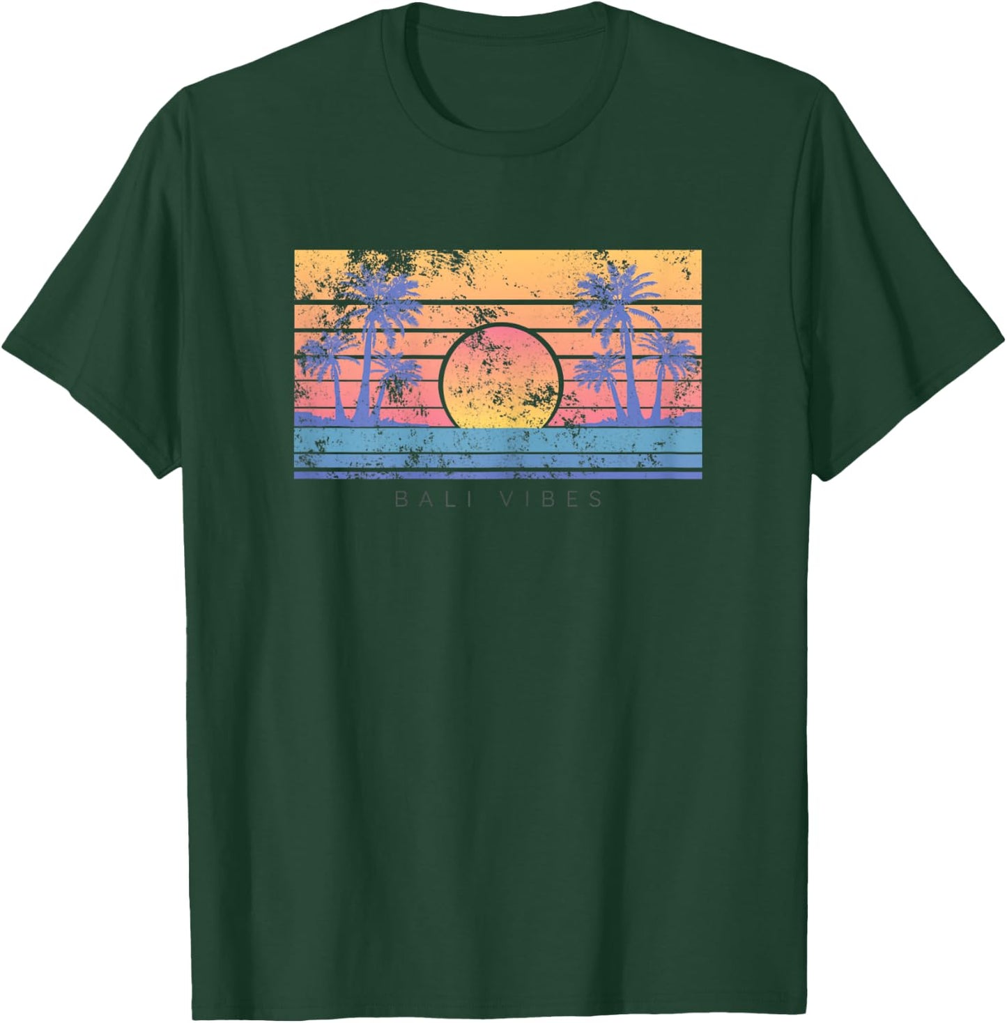 Bali Beach Vibes Distressed Women T-Shirt - T-Shirt | Forest