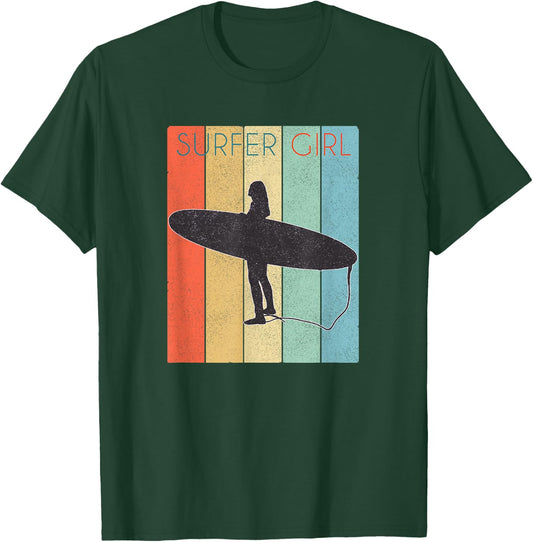 Surfer Girl Surf /Surf Girl Throwback T-Shirt - T-Shirt | Forest